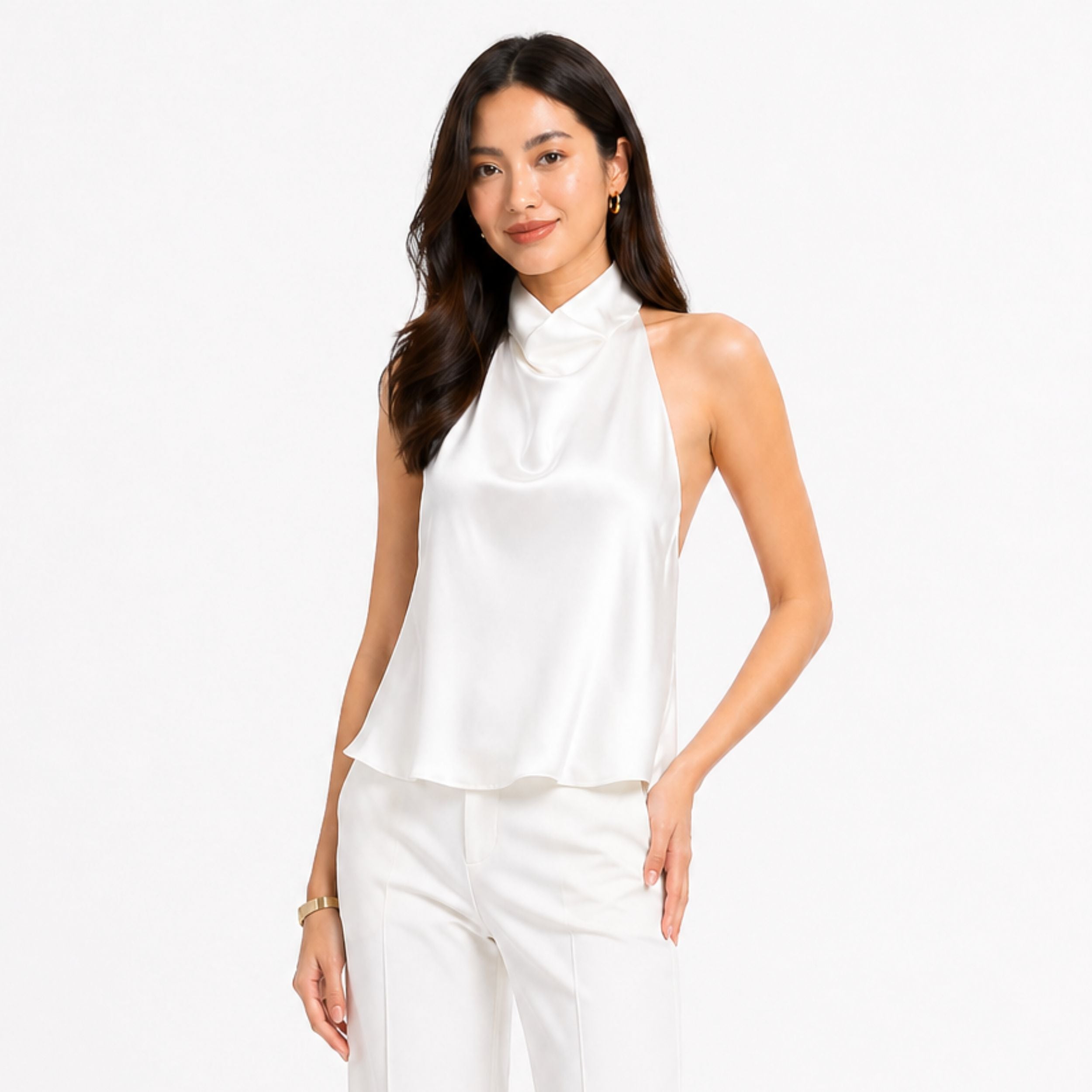 Alveraine | Women’s Satin Halter Dress – Luxe Evening Style
