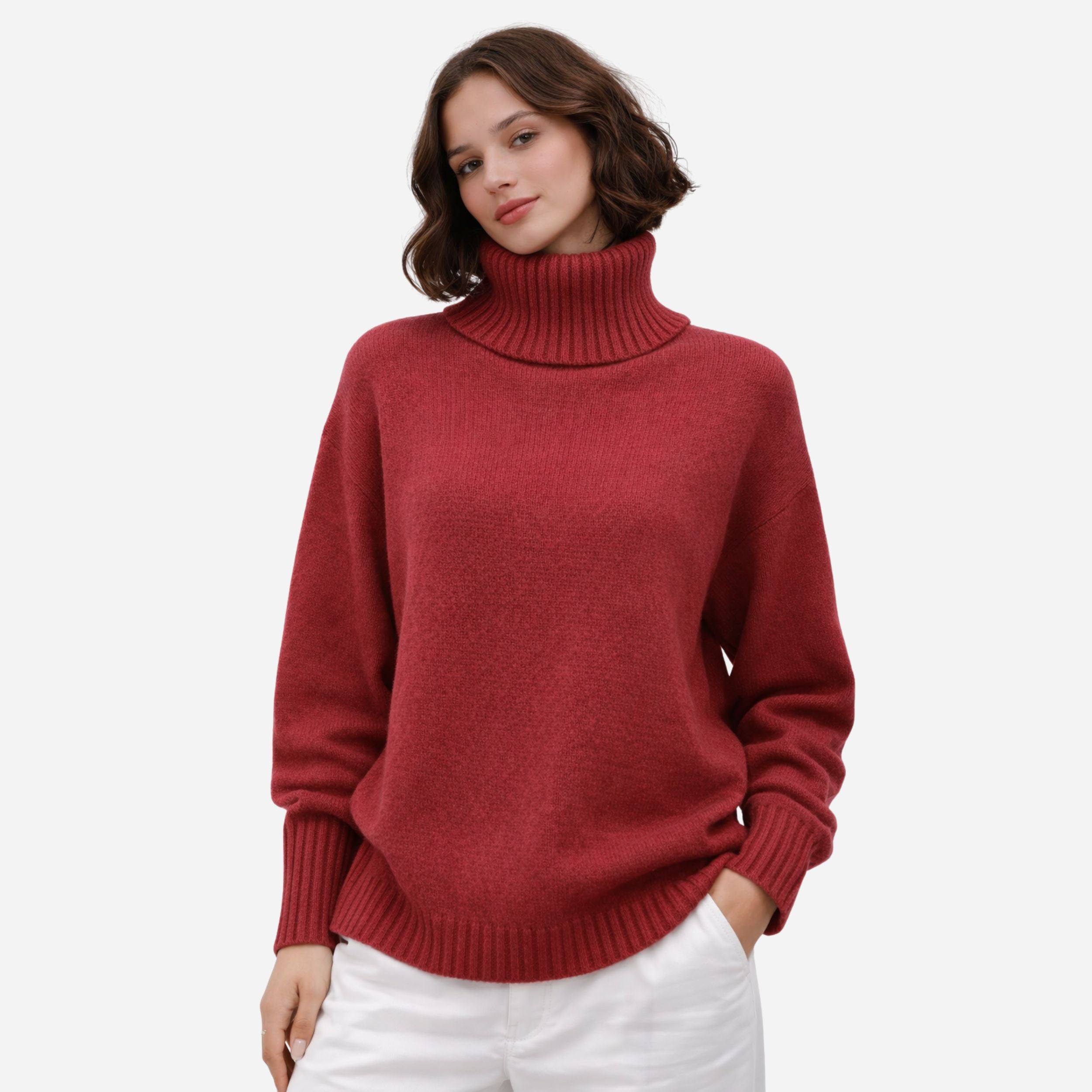 Alveraine | Women’s Turtleneck Lapel Knit Sweater