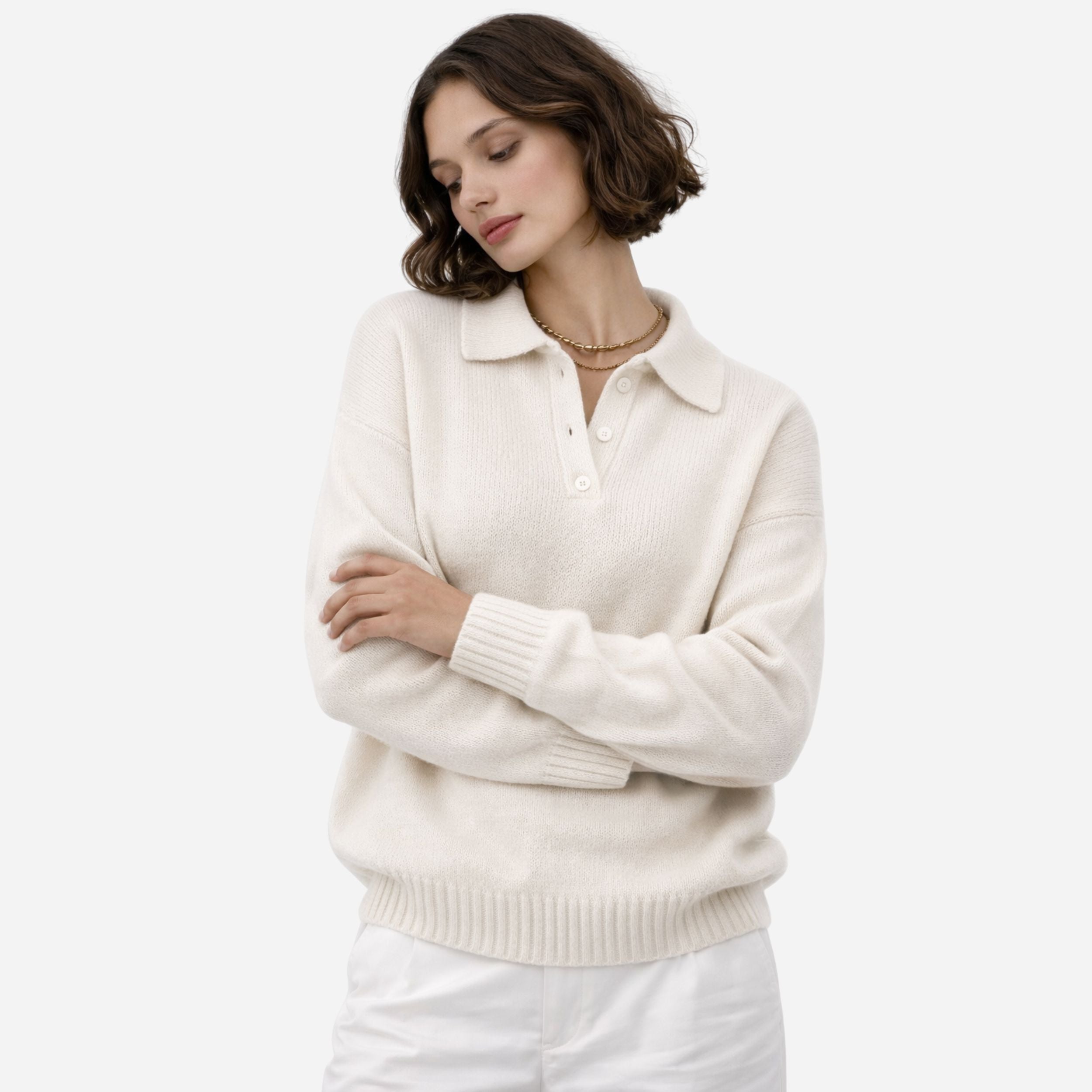 Alveraine | Women’s Lapel Button Knit Sweater