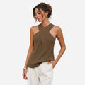 Alveraine | Women’s Cross Halterneck Knitted Top – Elegant Sleeveless Style