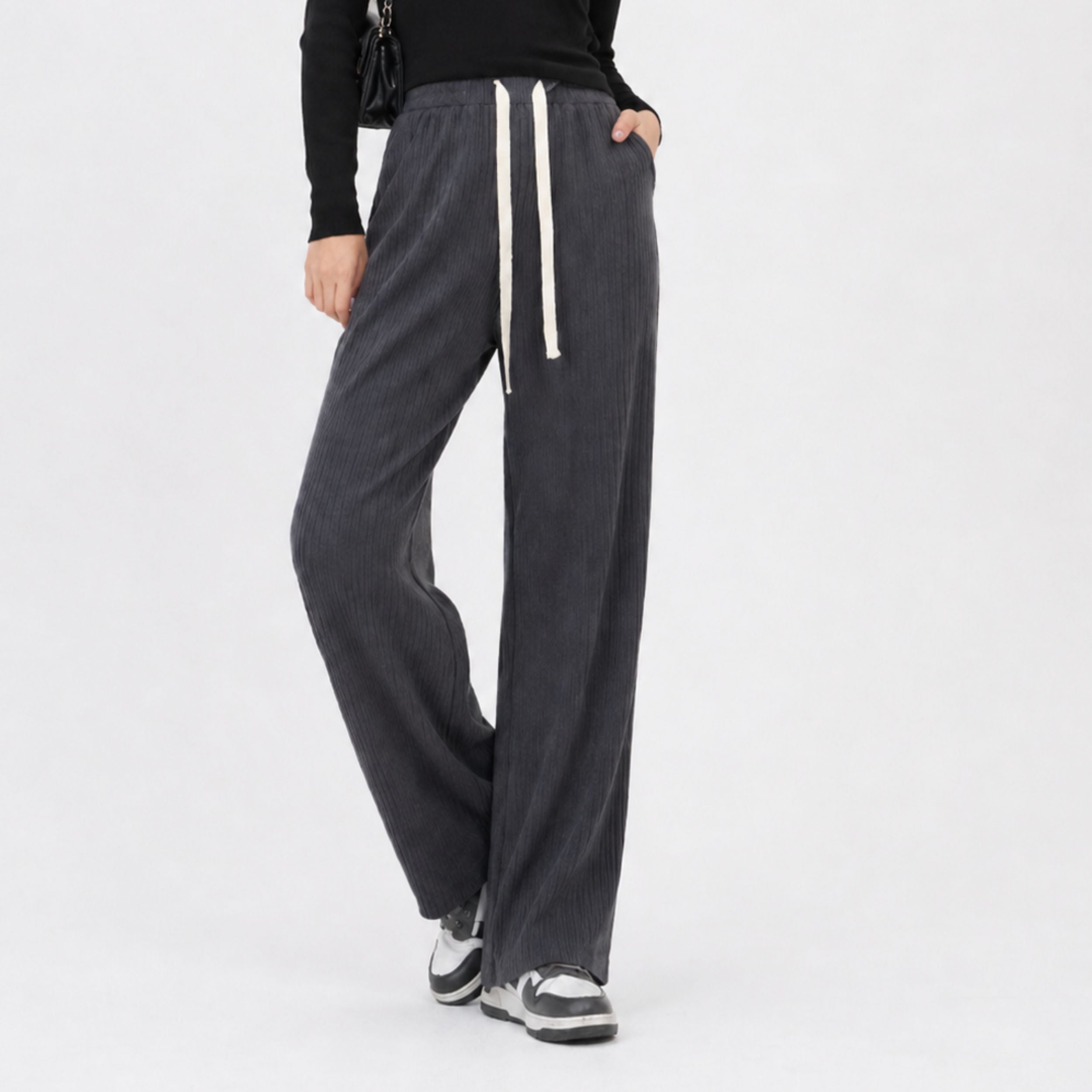 Alveraine | Women’s Tie Waist Wide-Leg Trousers – Relaxed Elegant Style