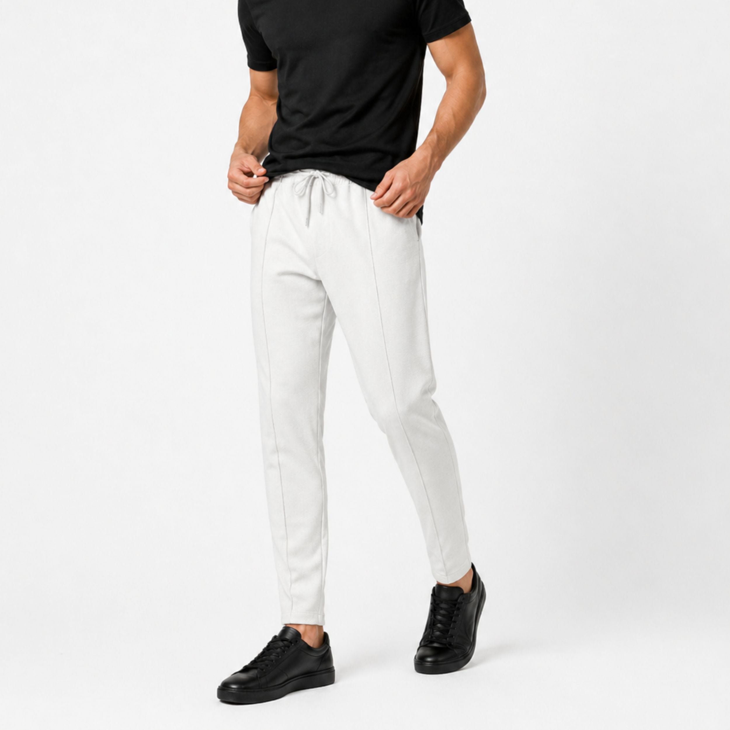 Alveraine | Men’s Waffle Knit Casual Trousers – Relaxed Aristocracy