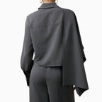 Alveraine | Women’s High-Waist Set Midi Blazer Suit with Cape Sleeve (Set)