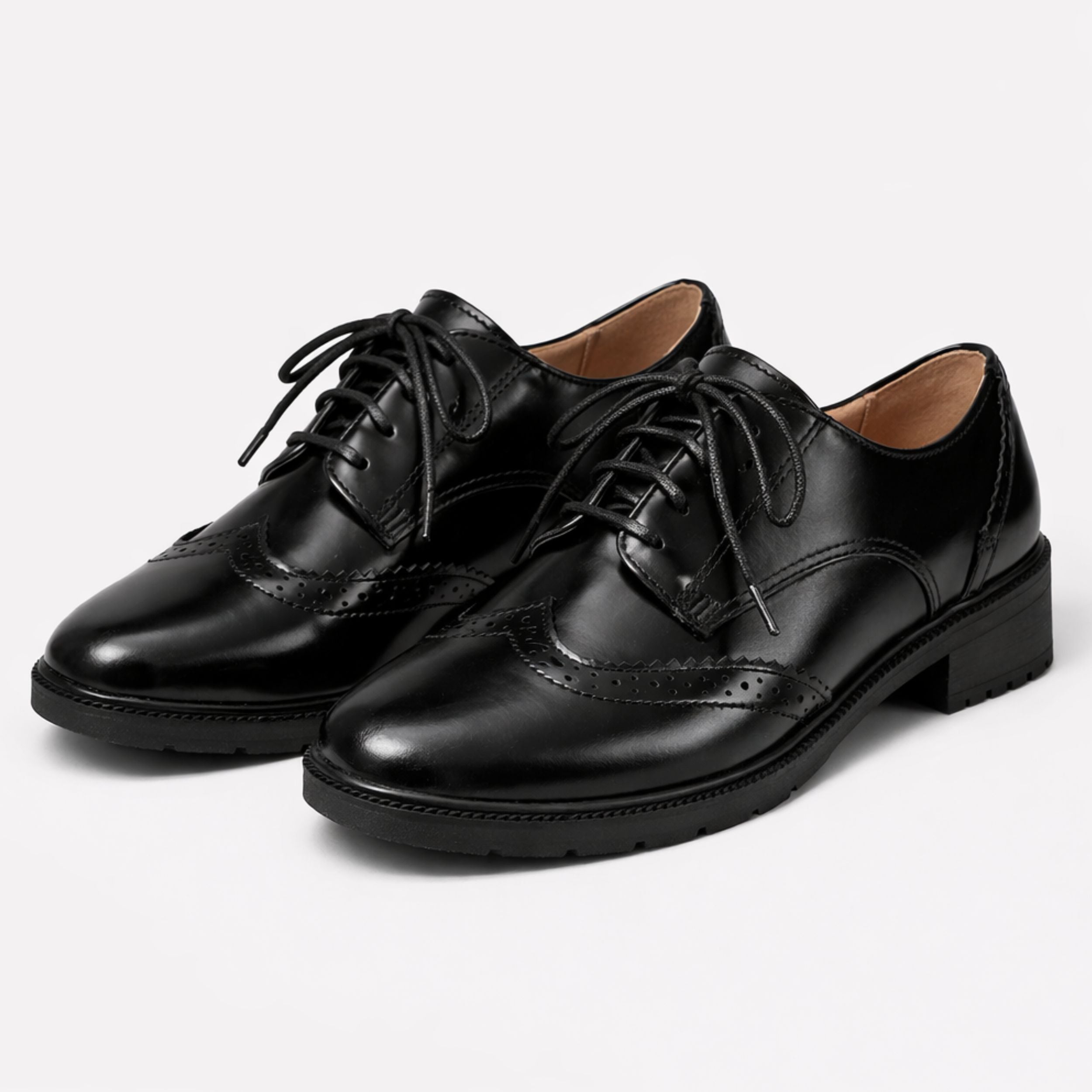 Alveraine | Women’s British Carved Lace-Up Oxford Shoes
