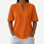 Alveraine | Women’s Waffle Knit Short Sleeve T-Shirt – Casual Comfort Style