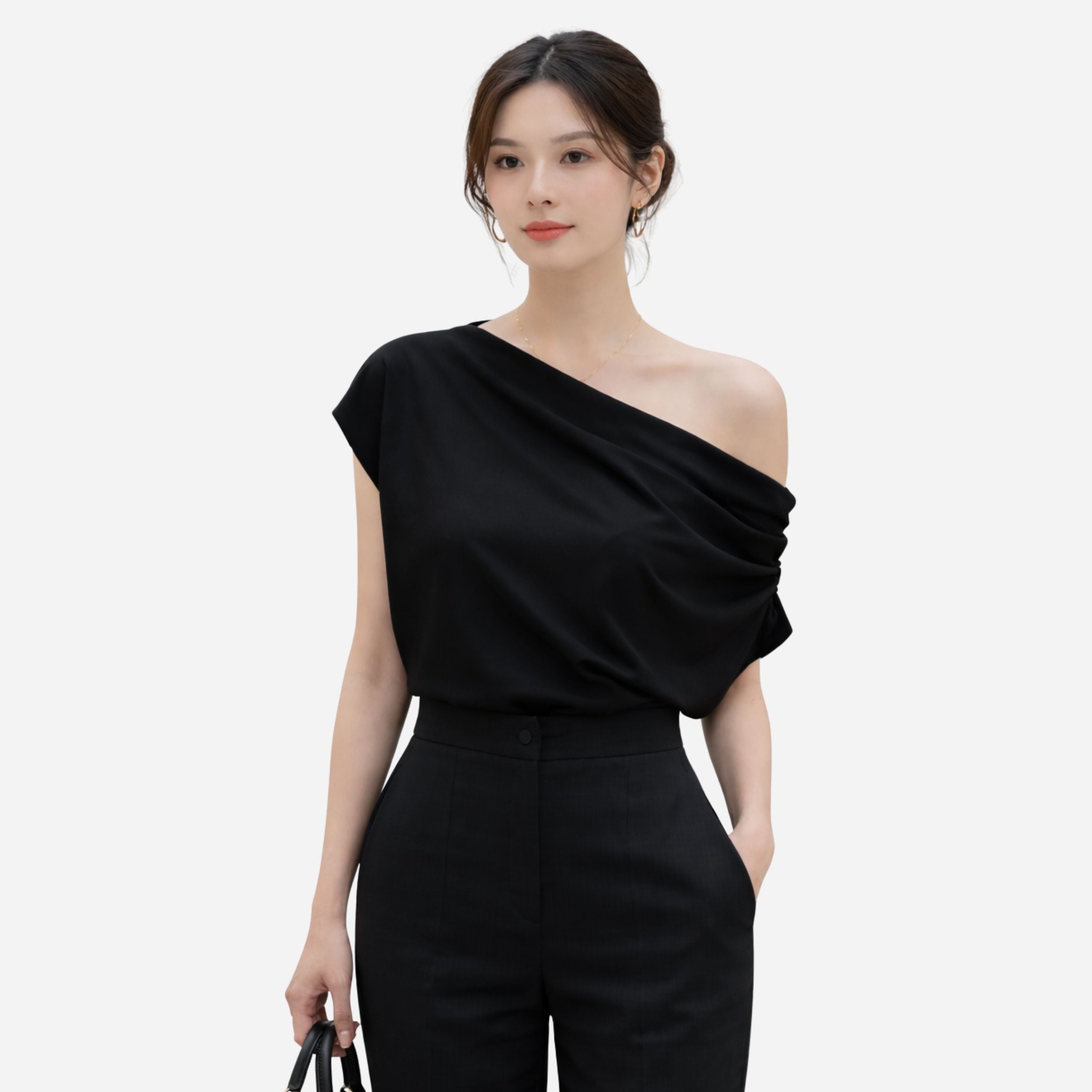 Alveraine | Women’s Irregular Shoulder Top – Modern Summer Style