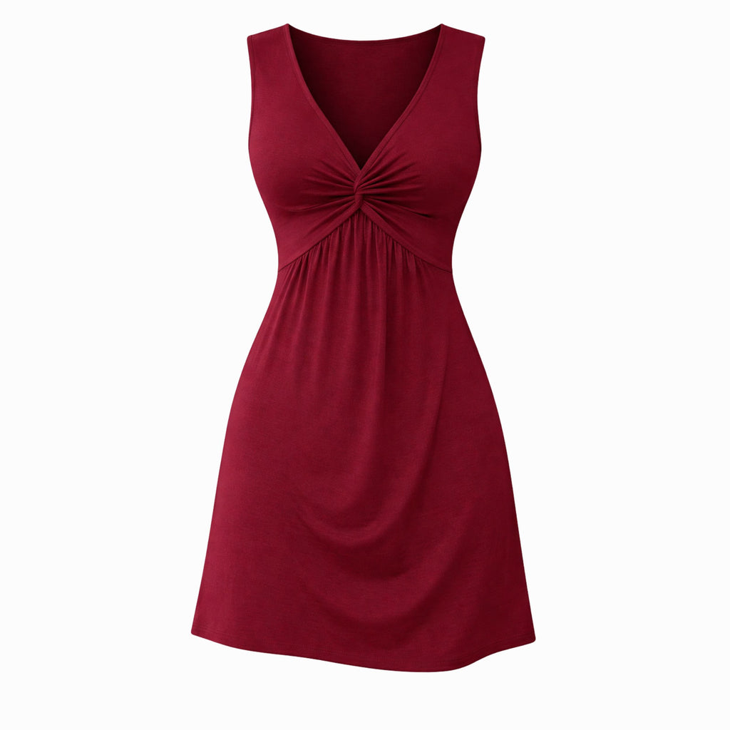 Alveraine | Women’s Twist Pattern Sleeveless Short Dress – Casual Summer Style