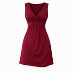 Alveraine | Women’s Twist Pattern Sleeveless Short Dress – Casual Summer Style