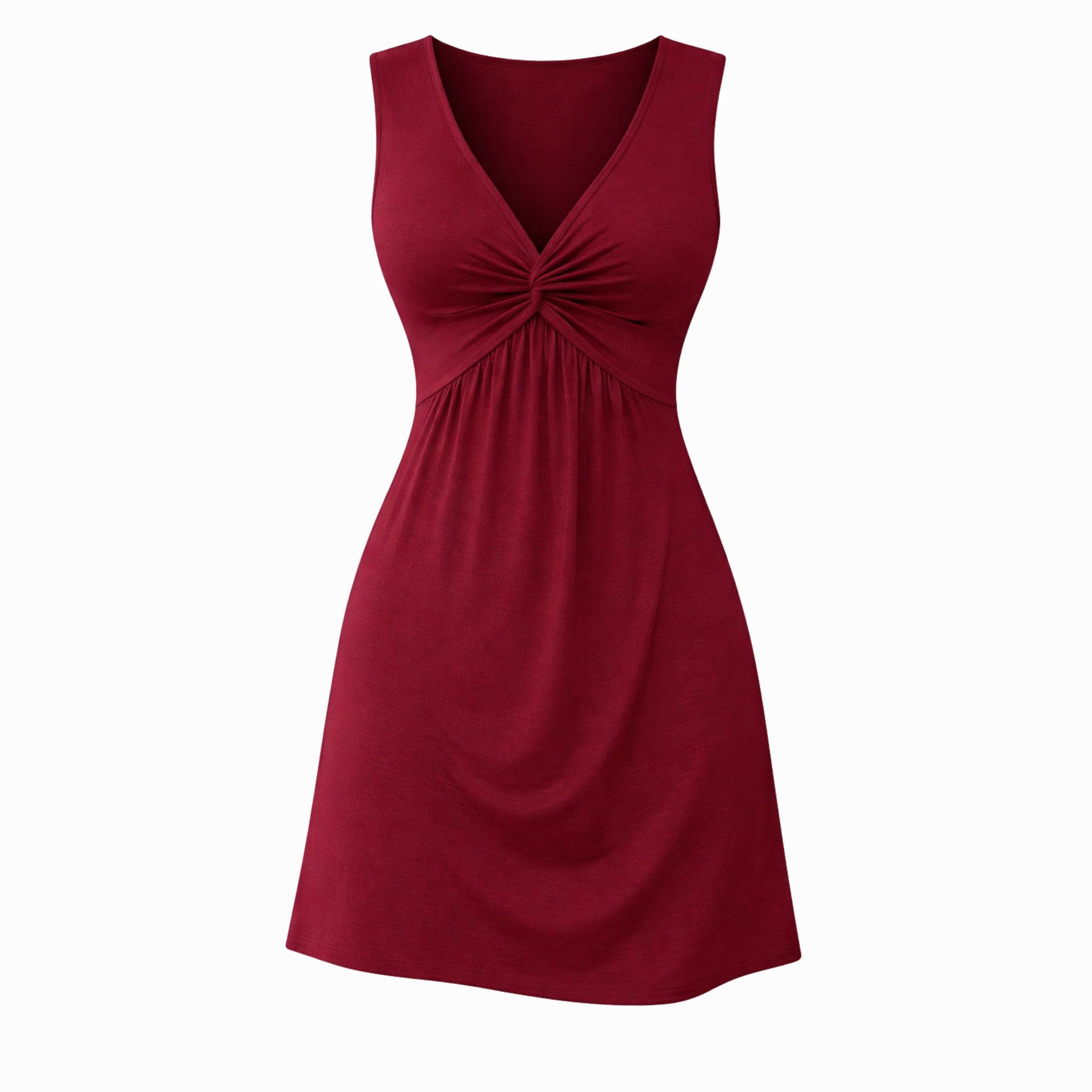 Alveraine | Women’s Twist Pattern Sleeveless Short Dress – Casual Summer Style