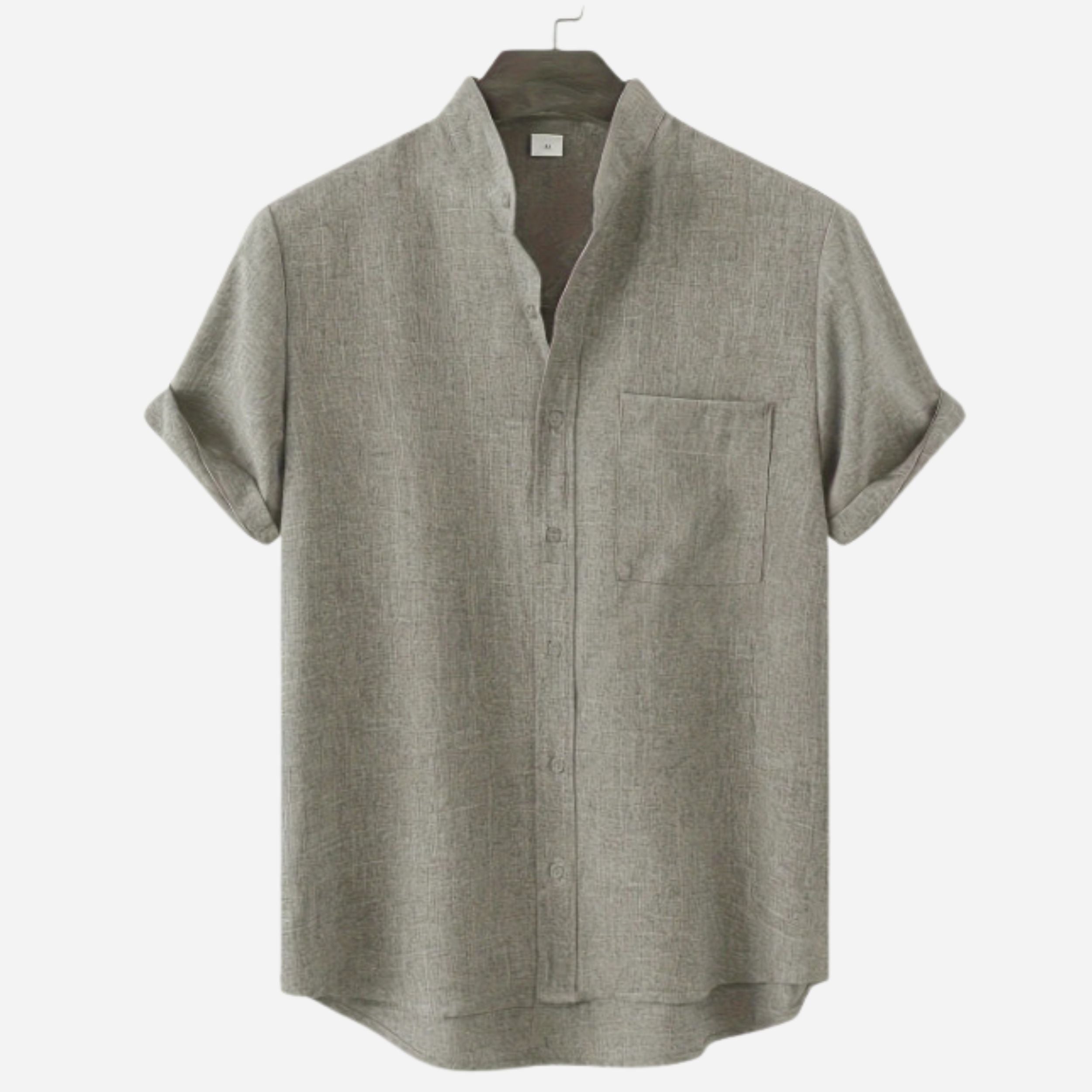 Alveraine | Men’s Cotton Linen Short Sleeve Shirt – Summer Casual Style