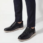 Alveraine | Men’s Leather & Mesh Casual Sneakers – Modern Breathable Style
