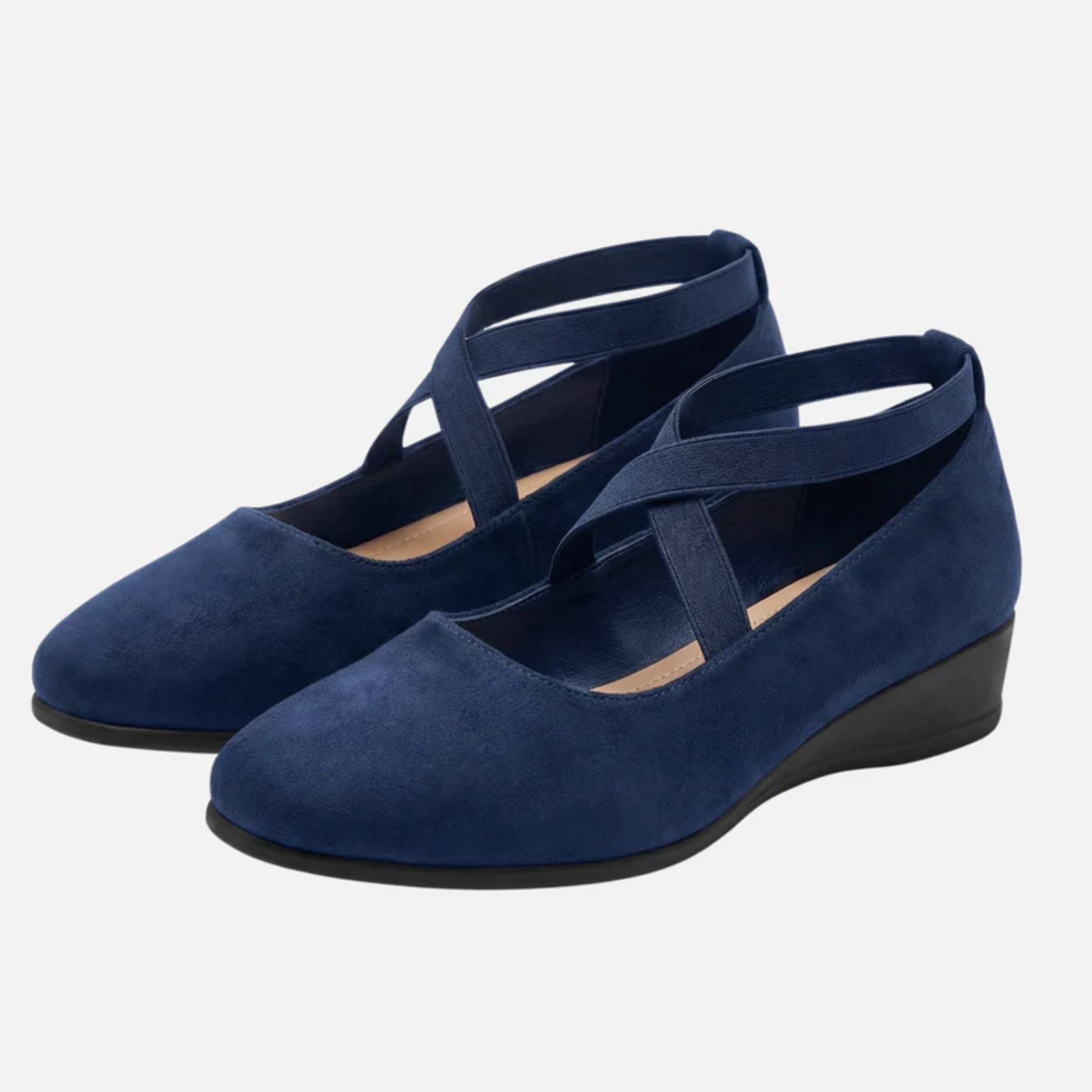 Alveraine | Women’s Faux Suede Wedge Ballerinas – Elegant Strap Style