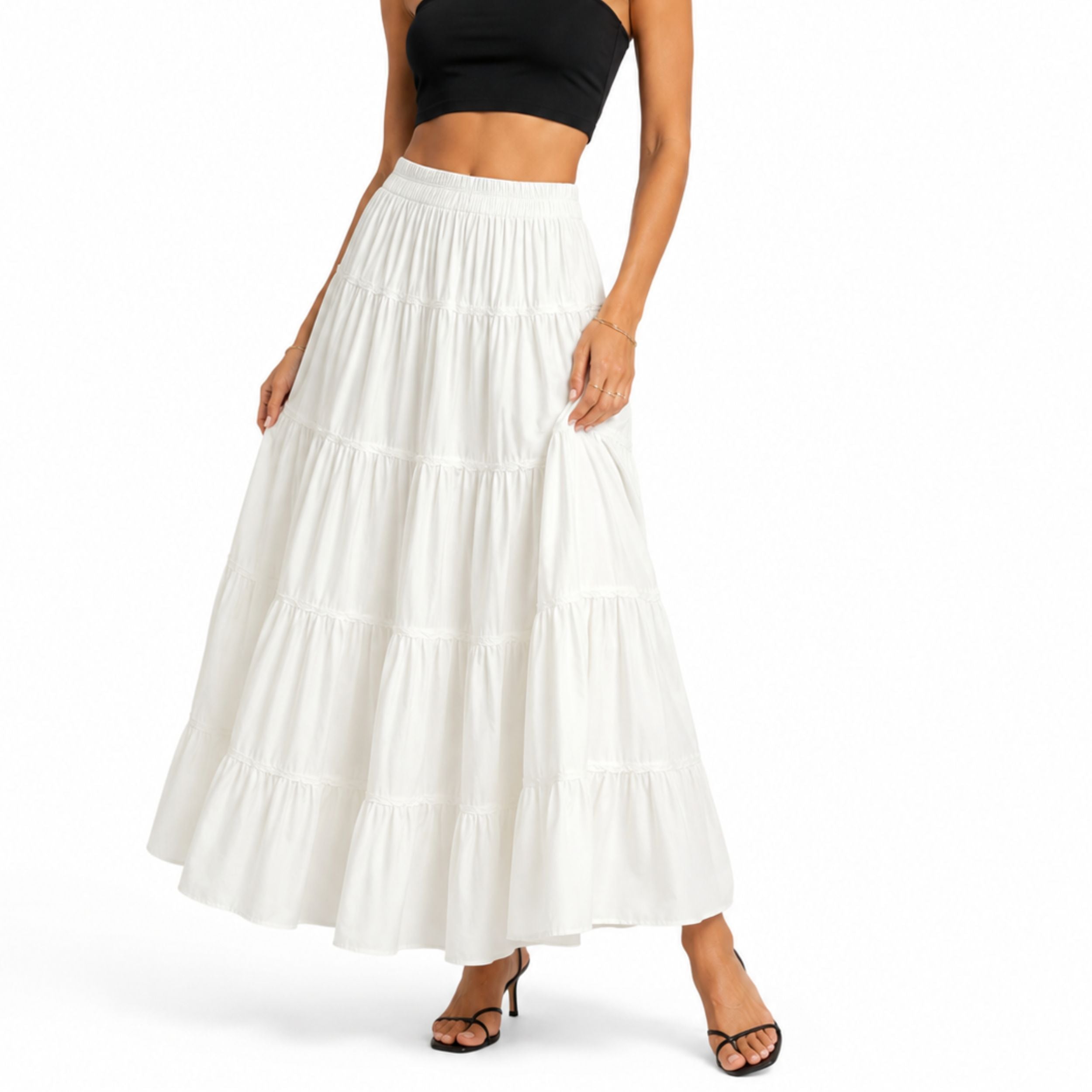 Alveraine | Women's High-Waisted Tiered Skirt - Elegant Summer Style