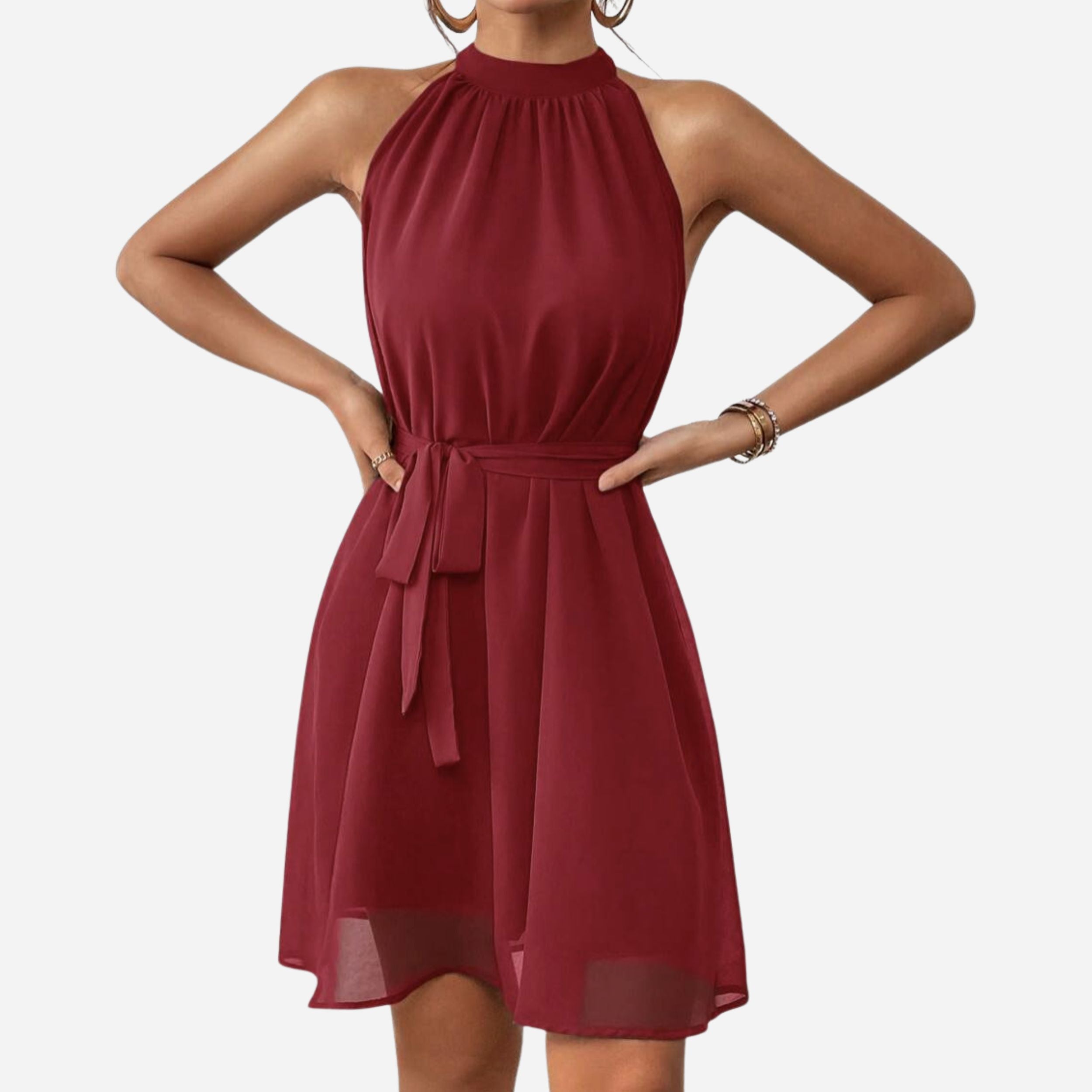 Alveraine | Women’s Sleeveless Halter Dress – Boho Summer Style