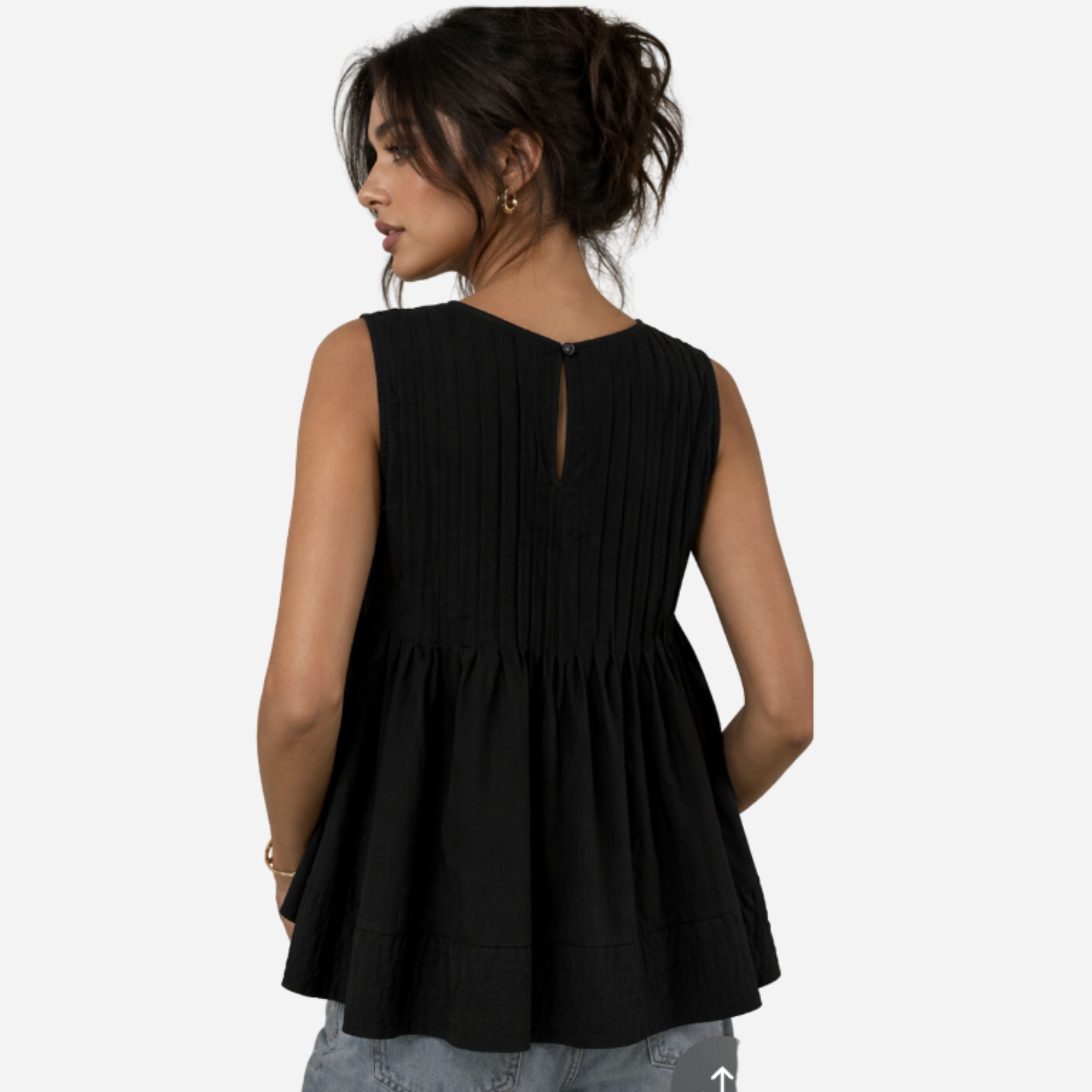 Alveraine | Blouse plissée à basque sans manches pour femme – Style estival élégant