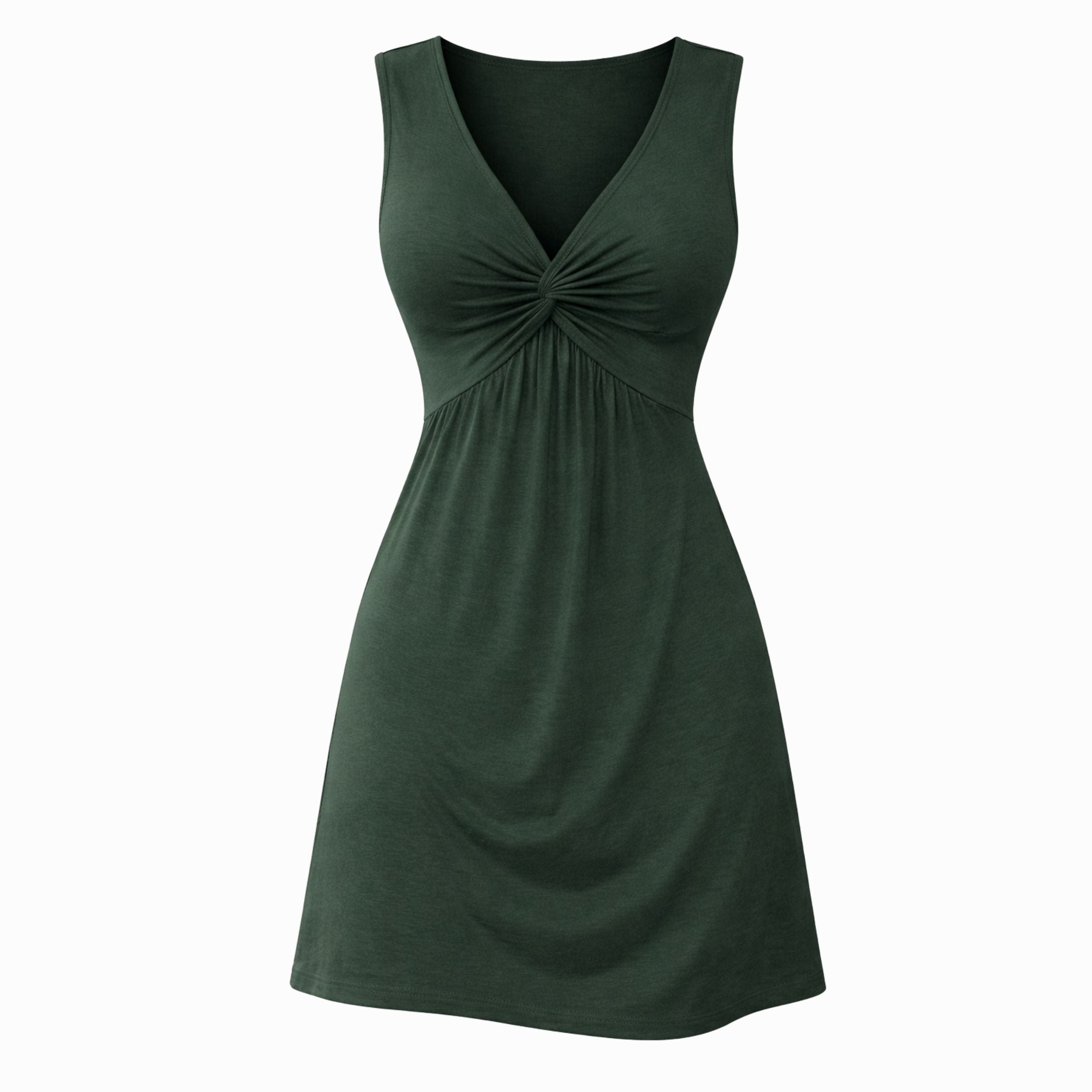 Alveraine | Women’s Twist Pattern Sleeveless Short Dress – Casual Summer Style