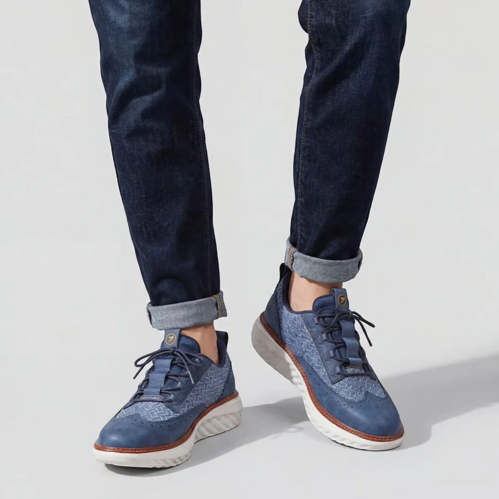 Alveraine | Men’s Leather Low-Top Sneakers – Breathable Casual Style