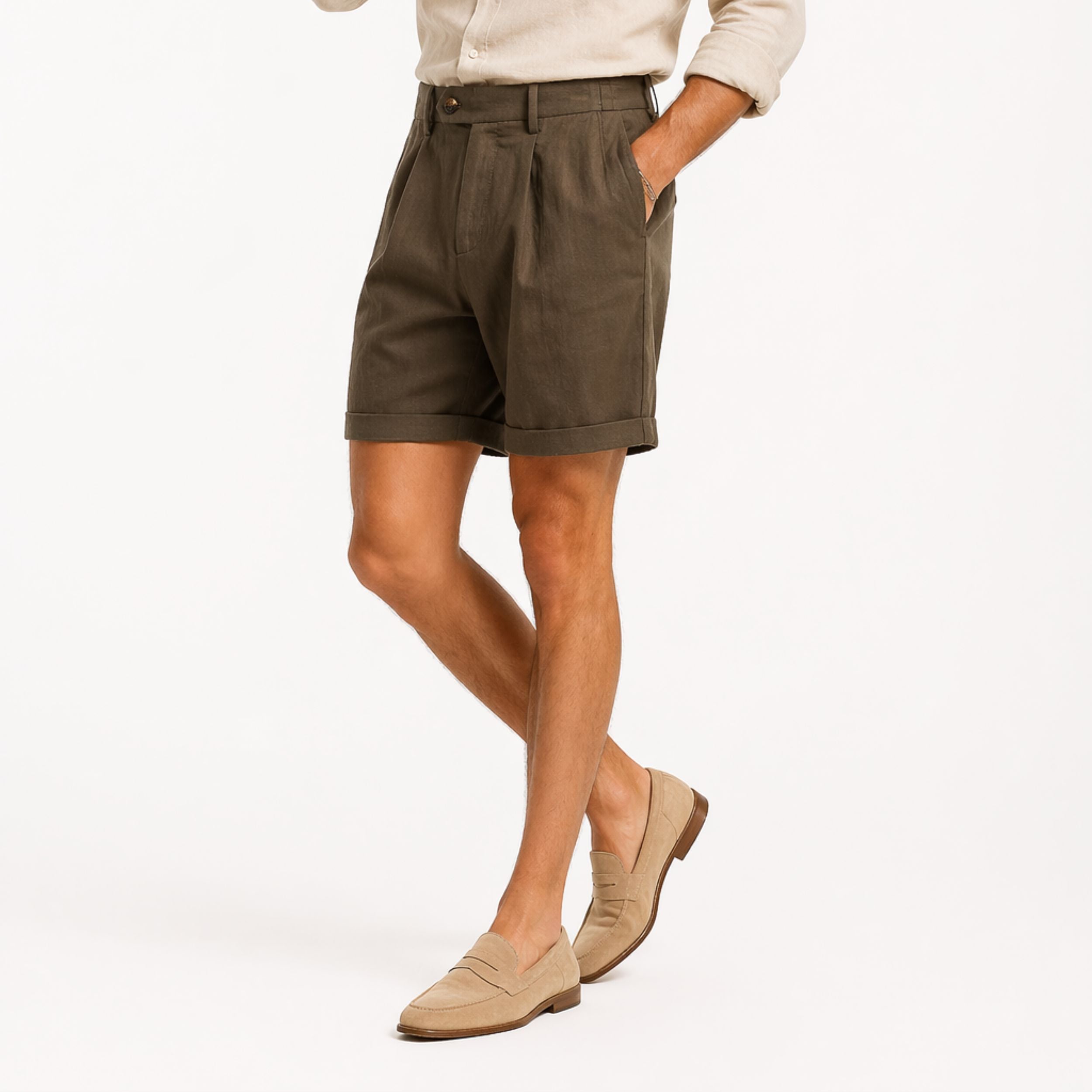 Alveraine | Short tailleur en lyocell coton pour homme – Style estival chic classique