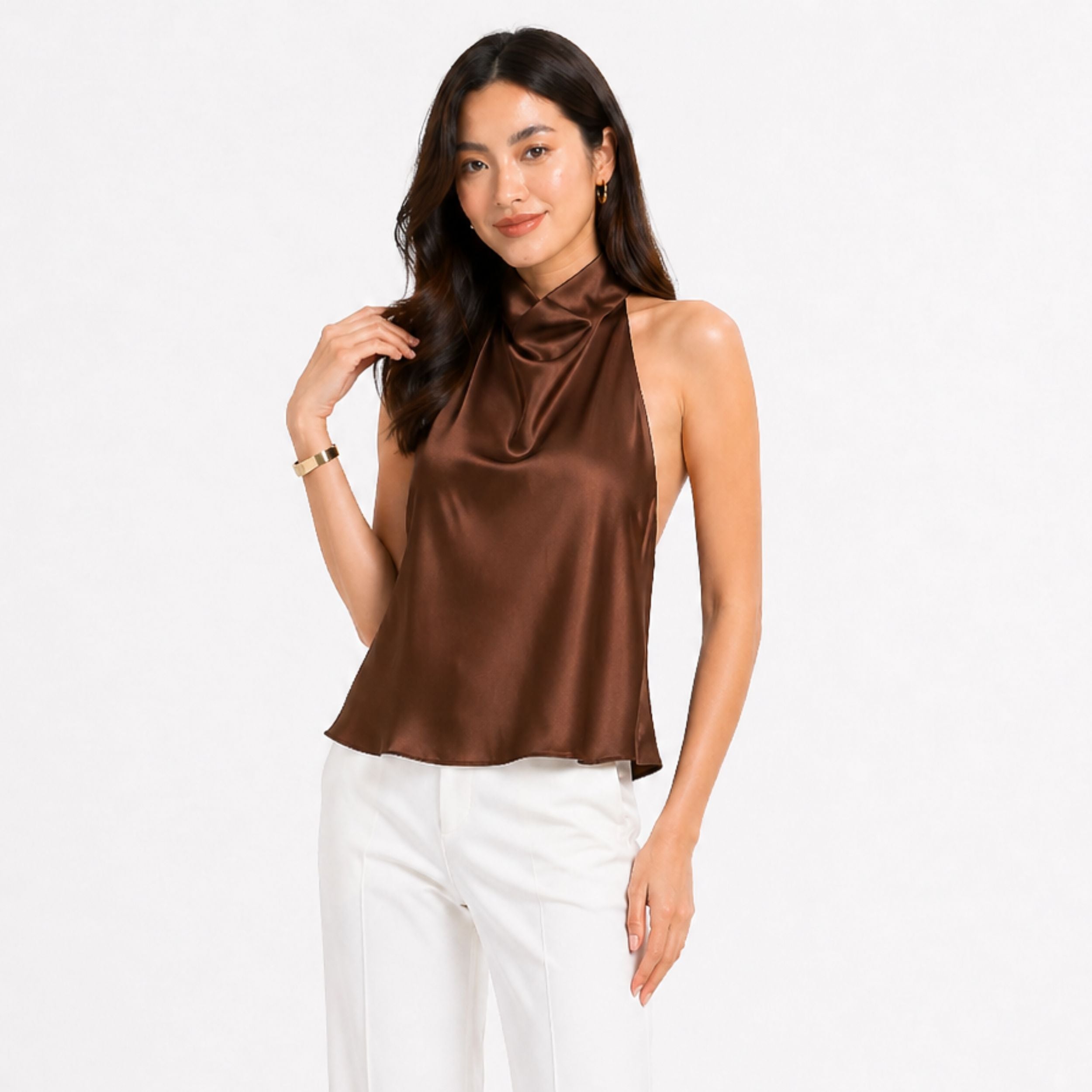 Alveraine | Women’s Satin Halter Dress – Luxe Evening Style