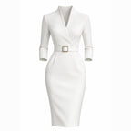 Alveraine | Women’s Belted Sheath Dress – Elegant Structured Style