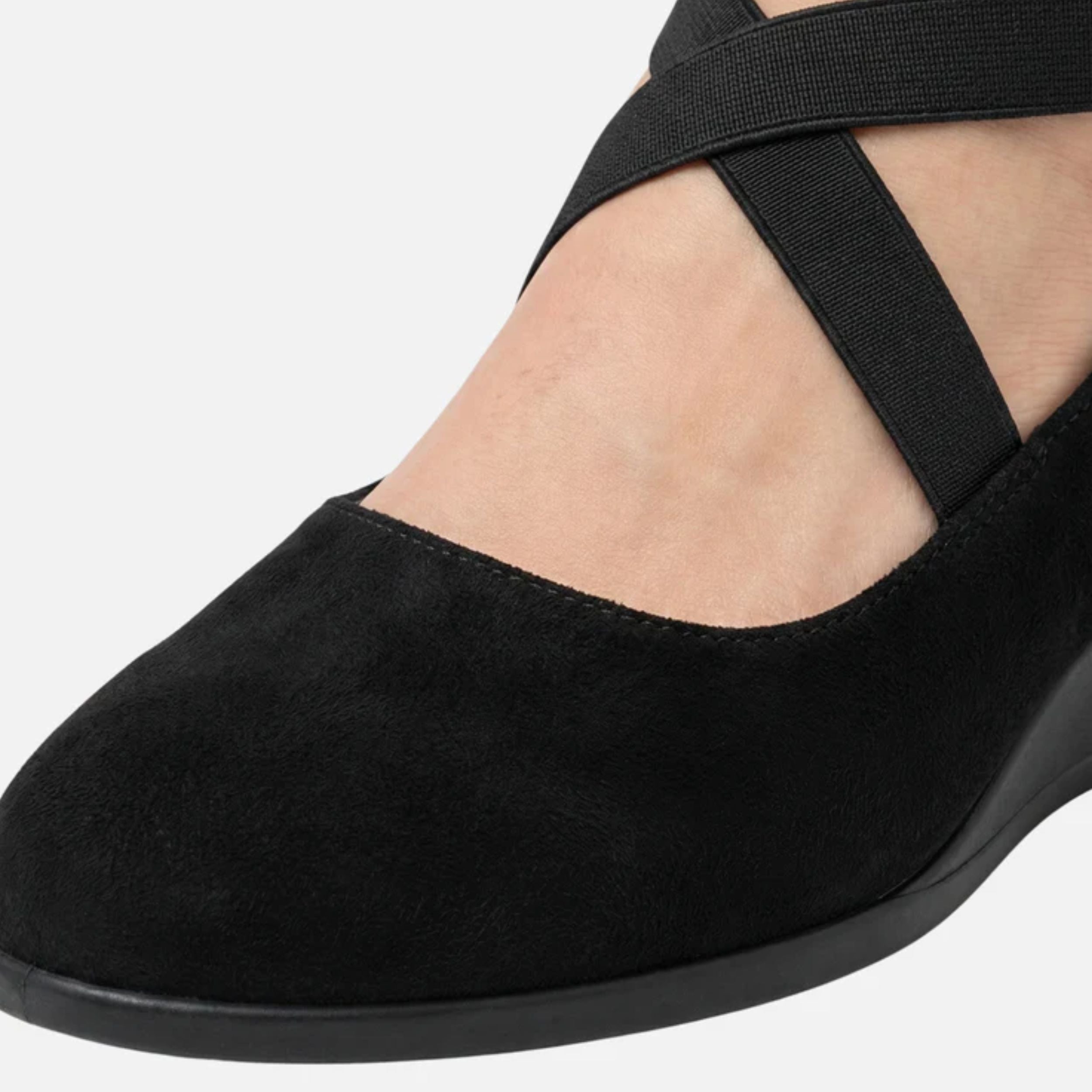 Alveraine | Women’s Faux Suede Wedge Ballerinas – Elegant Strap Style