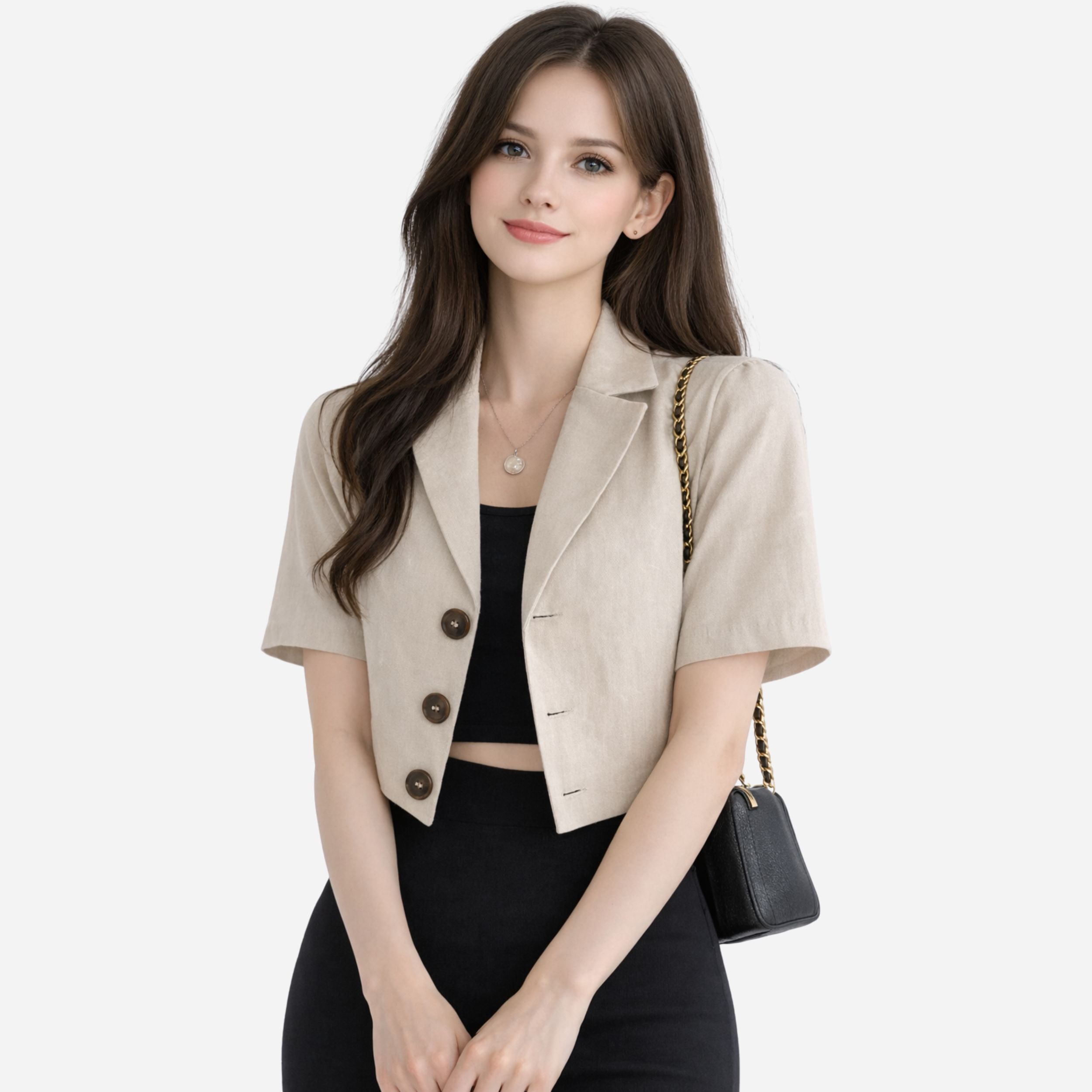 Alveraine | Women’s Cotton Linen Short Sleeve Top – Casual Summer Style