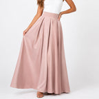 Alveraine | Women's High-Waisted A-Line Maxi Skirt - Elegant Flowing Style
