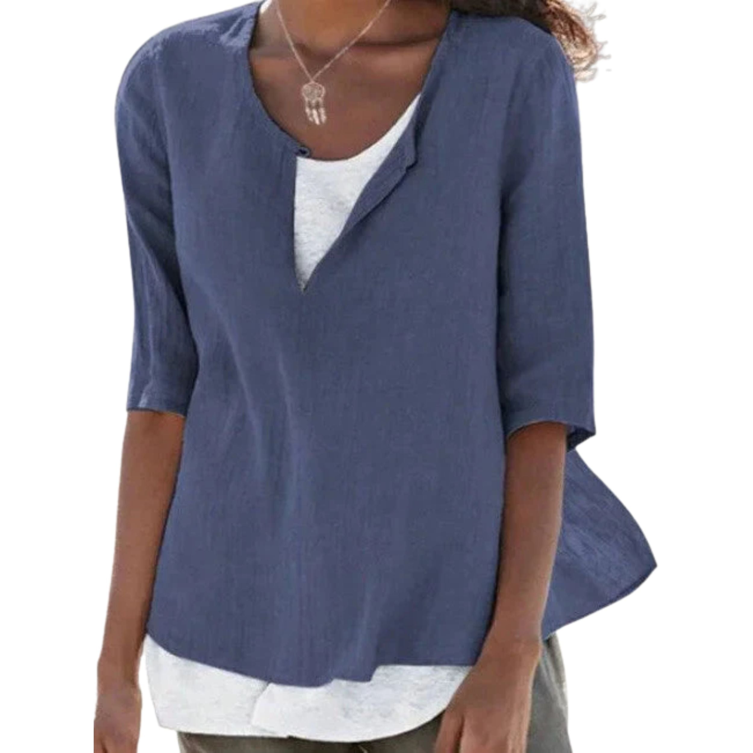Alveraine | Women's Linen-Blend Layered Blouse - Airy Elegant Style