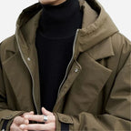 Alveraine | Men’s Winter Long Hooded Coat – Structured Cold-Season Outerwear