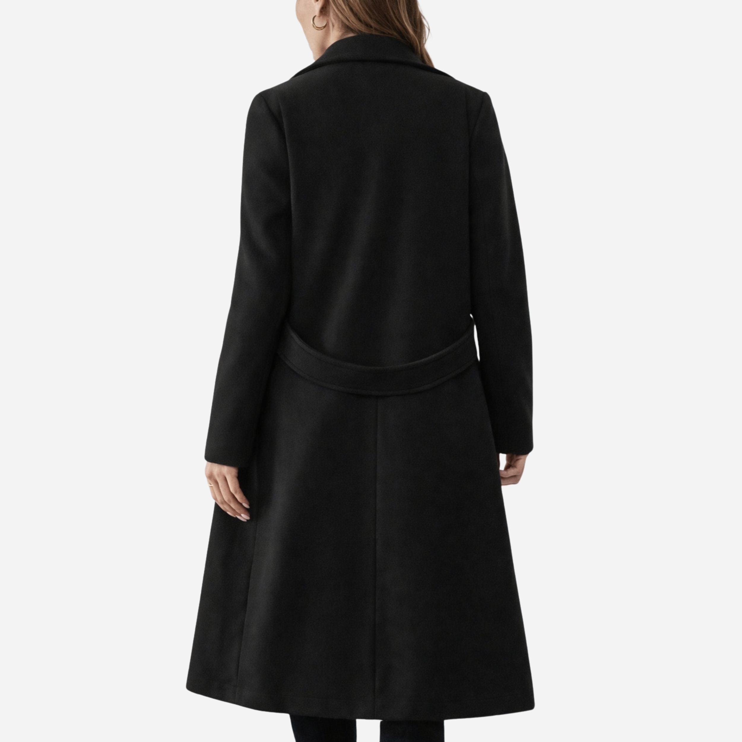 Alveraine | Women’s Belted Notched Collar Long Overcoat