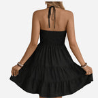 Alveraine | Women’s Boho Beach Dress – Tiered Open-Back Summer Style