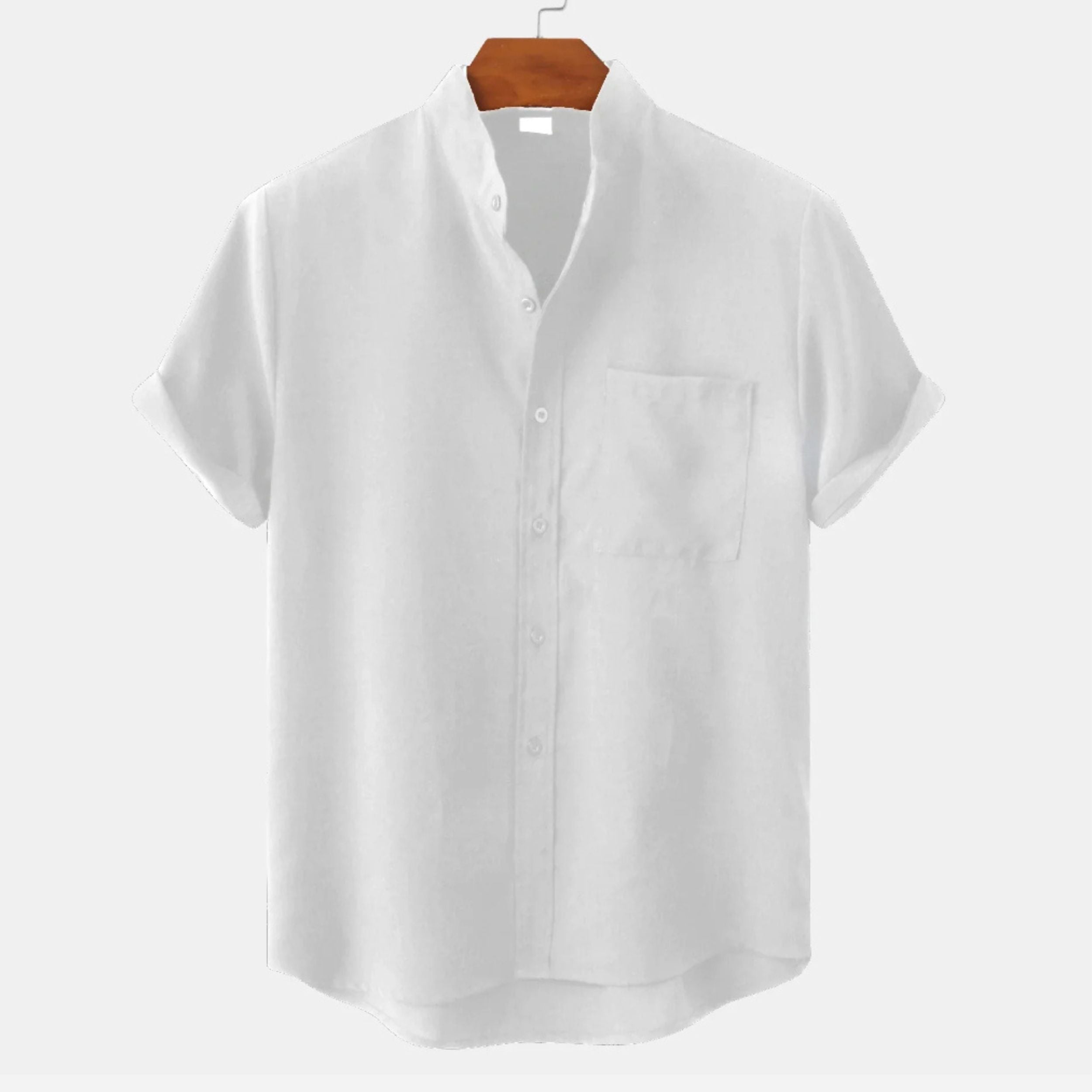 Alveraine | Men’s Cotton Linen Short Sleeve Shirt – Summer Casual Style
