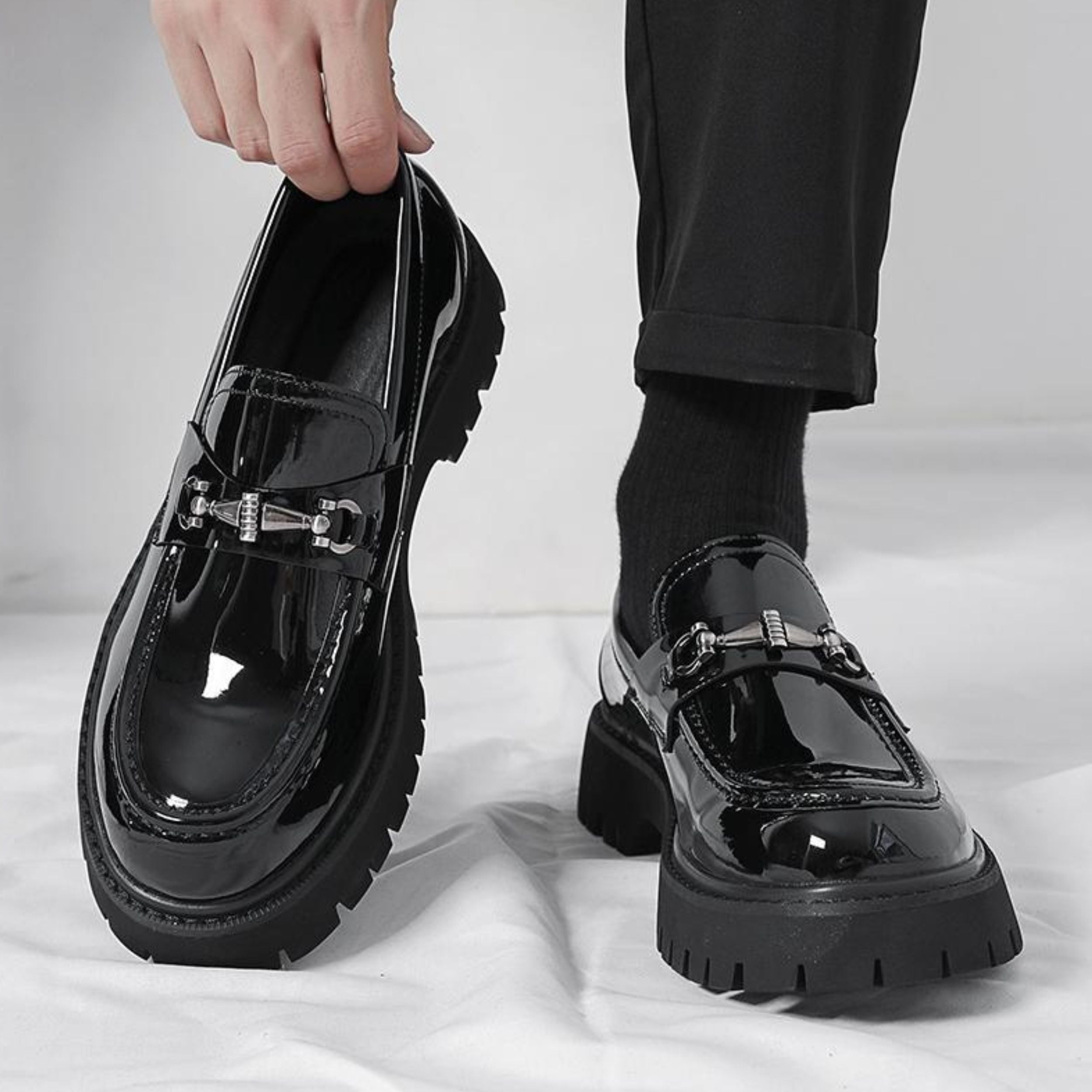 Alveraine | Mocassins business à semelle épaisse pour homme – Style british rehaussé