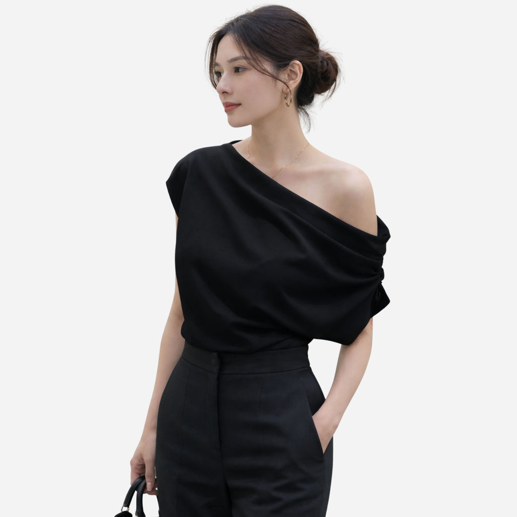 Alveraine | Women’s Irregular Shoulder Top – Modern Summer Style