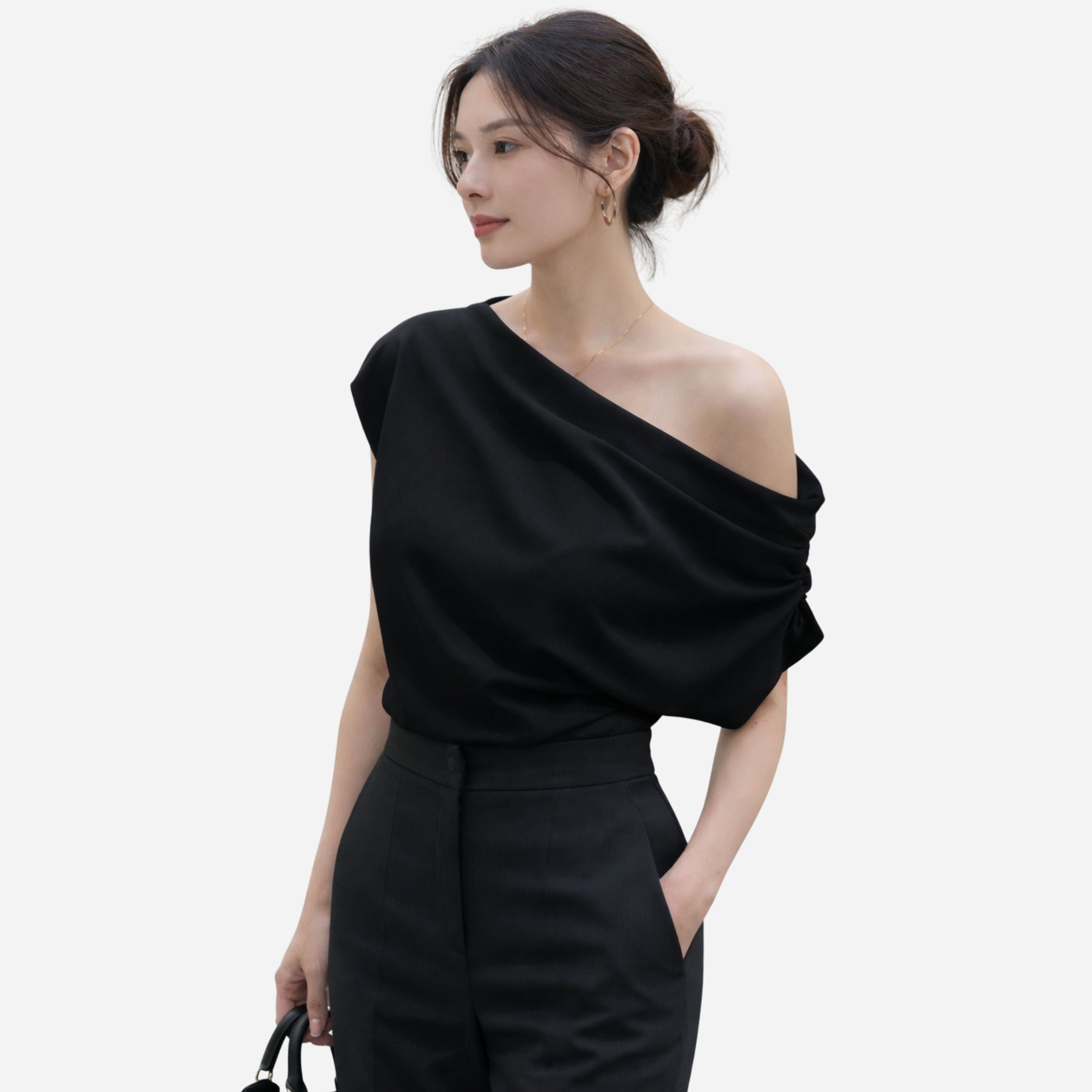 Alveraine | Women’s Irregular Shoulder Top – Modern Summer Style