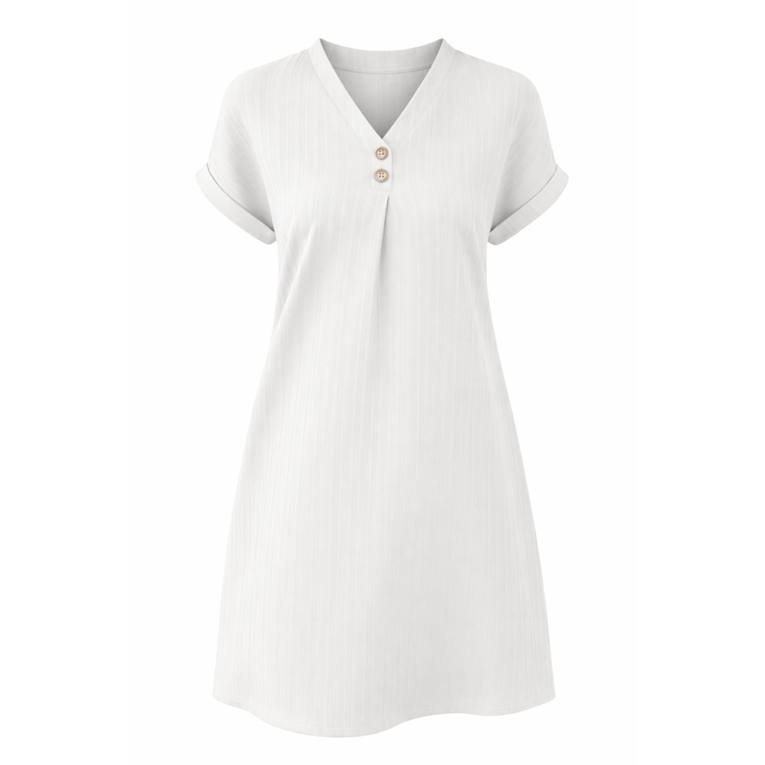 Alveraine | Women’s Relaxed V-Neck Short Sleeve Dress – Everyday Summer Style