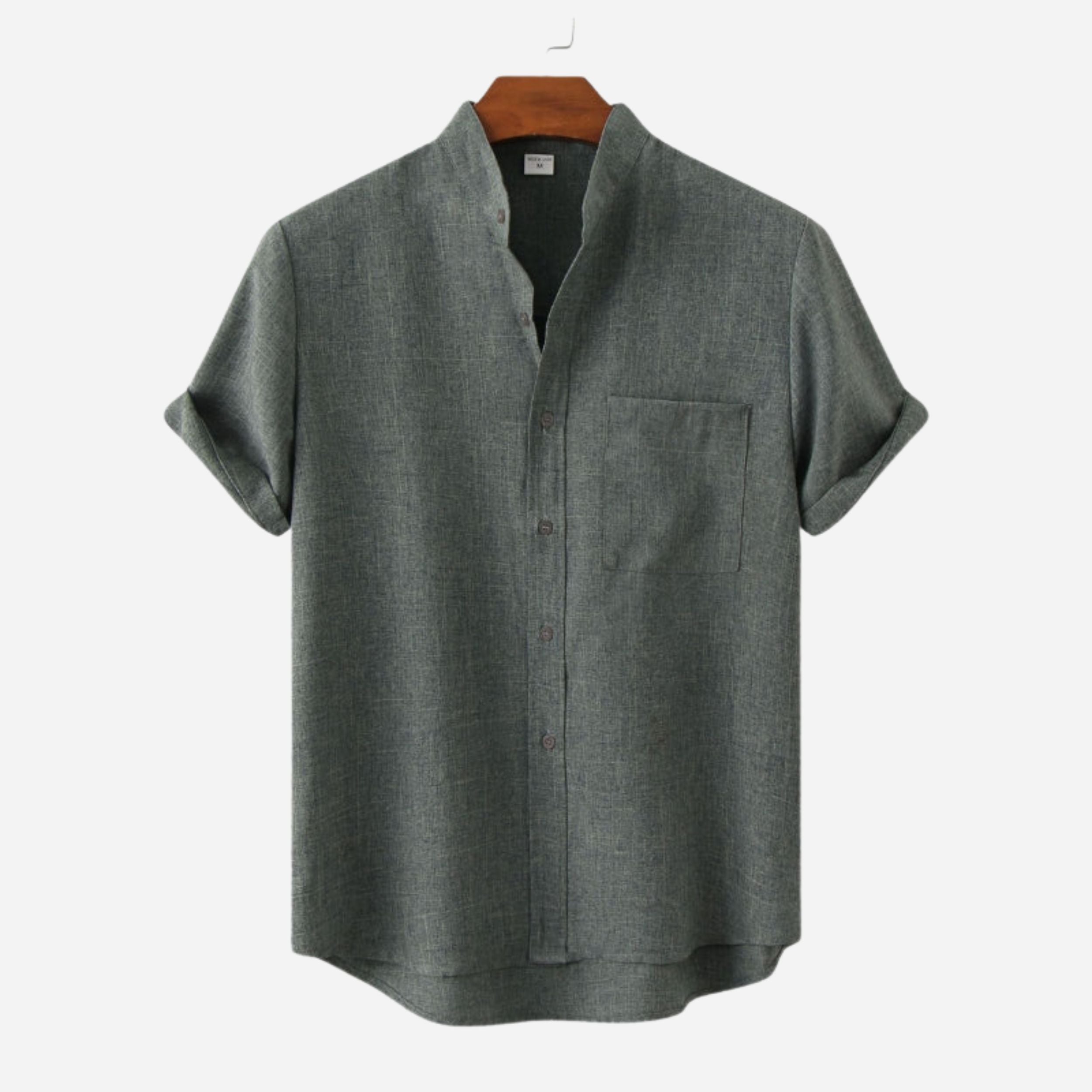Alveraine | Men’s Mandarin Collar Shirt – Old Money Refined Style