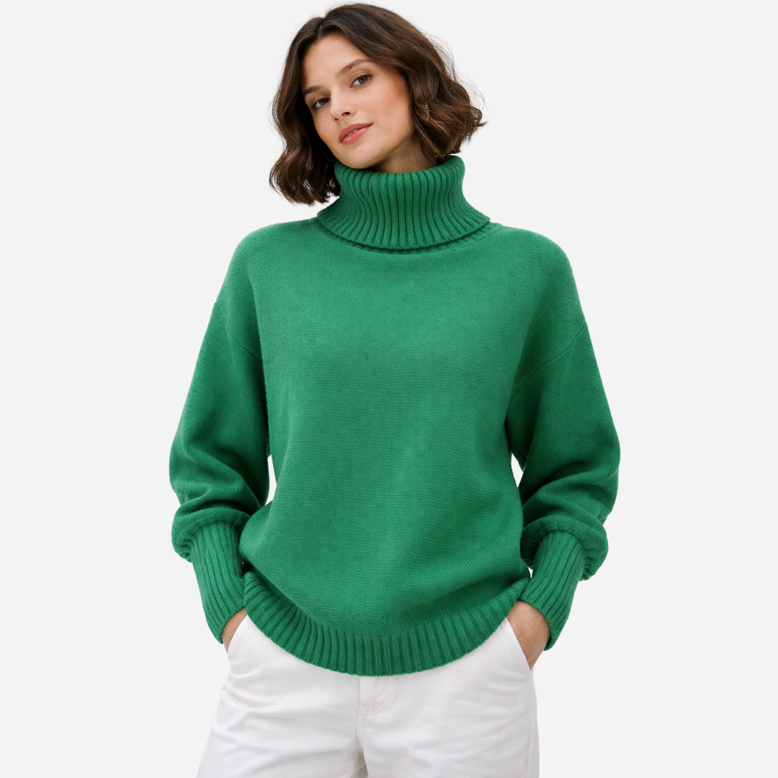 Alveraine | Women’s Turtleneck Lapel Knit Sweater