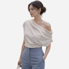 Alveraine | Women’s Irregular Shoulder Top – Modern Summer Style