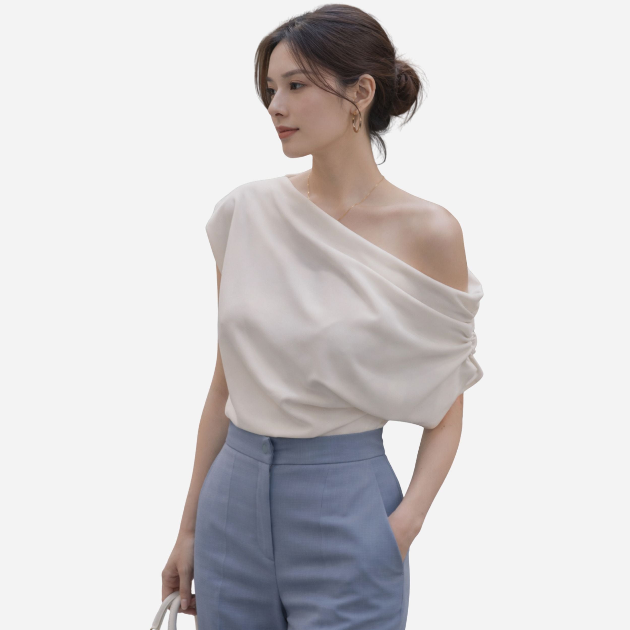 Alveraine | Women’s Irregular Shoulder Top – Modern Summer Style
