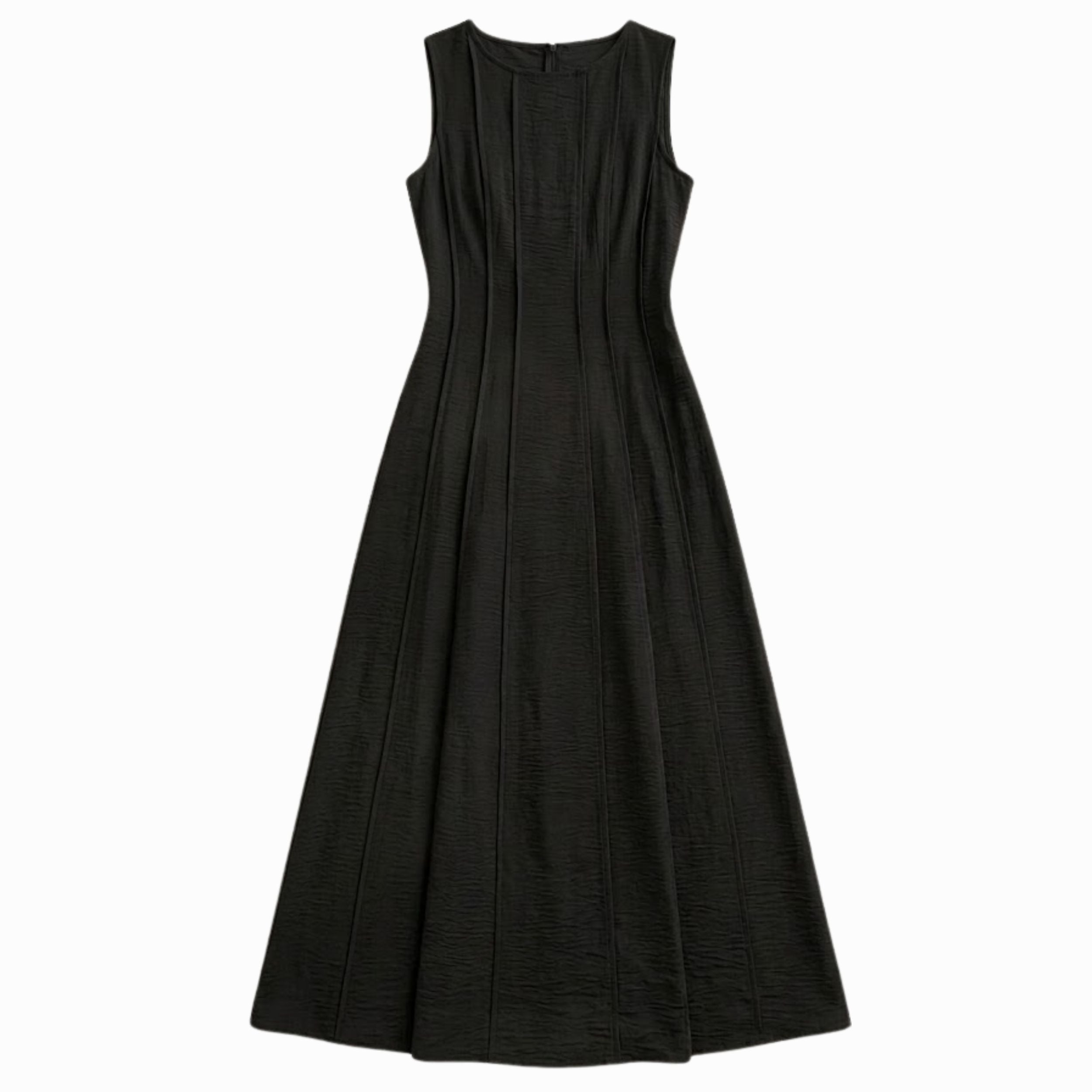 Alveraine | Women’s Linen-Look Long Dress – Pleated Waist A-Line with Slit