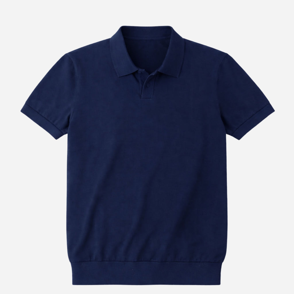 Alveraine | Men’s Slim Fit Knit Polo Shirt – Smart Casual Summer Style