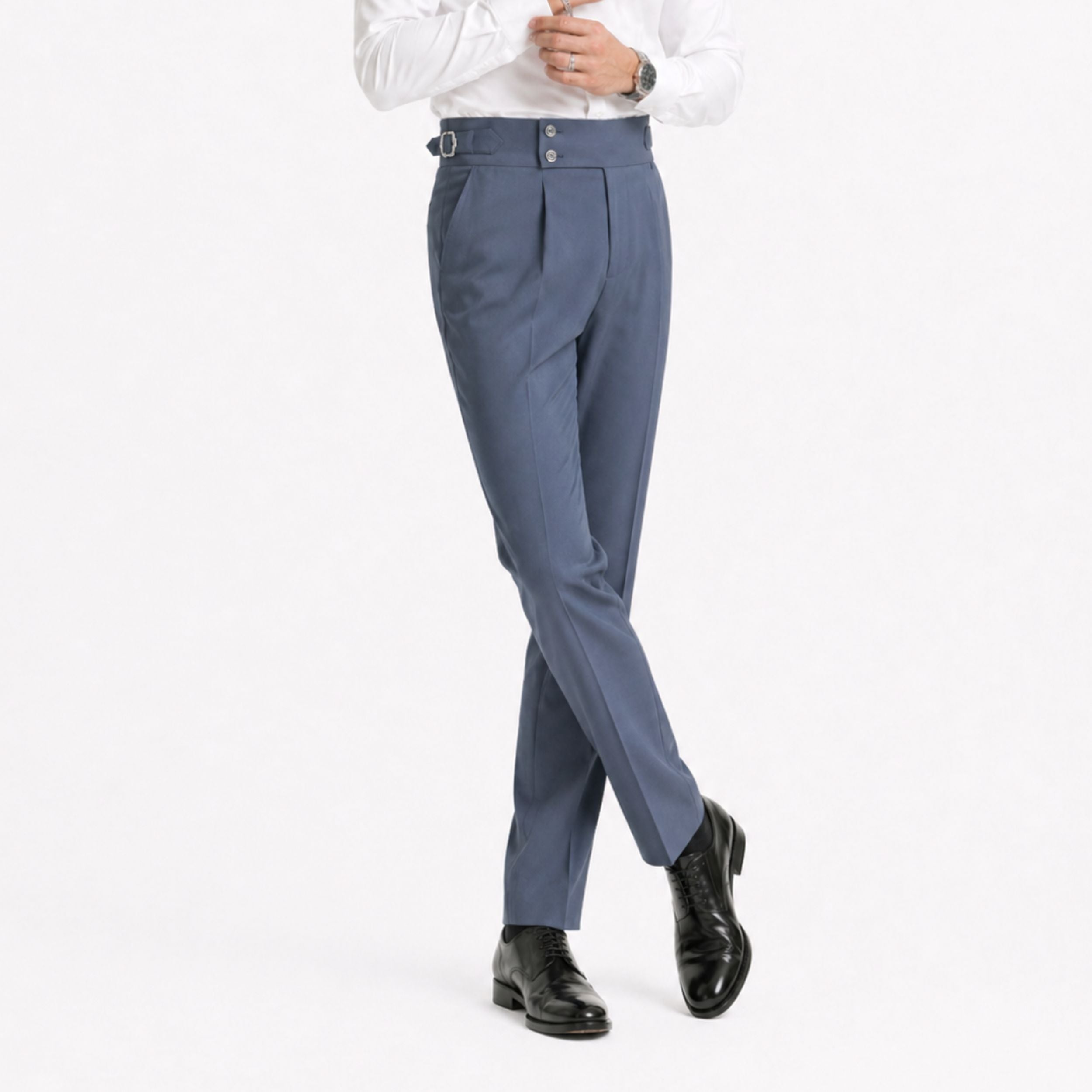 Alveraine | Men’s Relaxed-Fit Trousers – Double-Button Classic