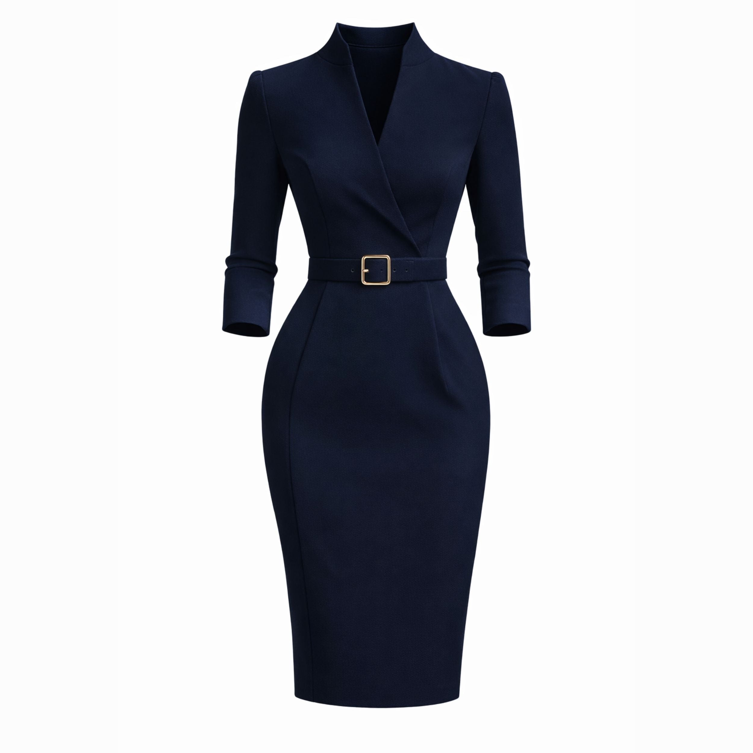 Alveraine | Women’s Belted Sheath Dress – Elegant Structured Style