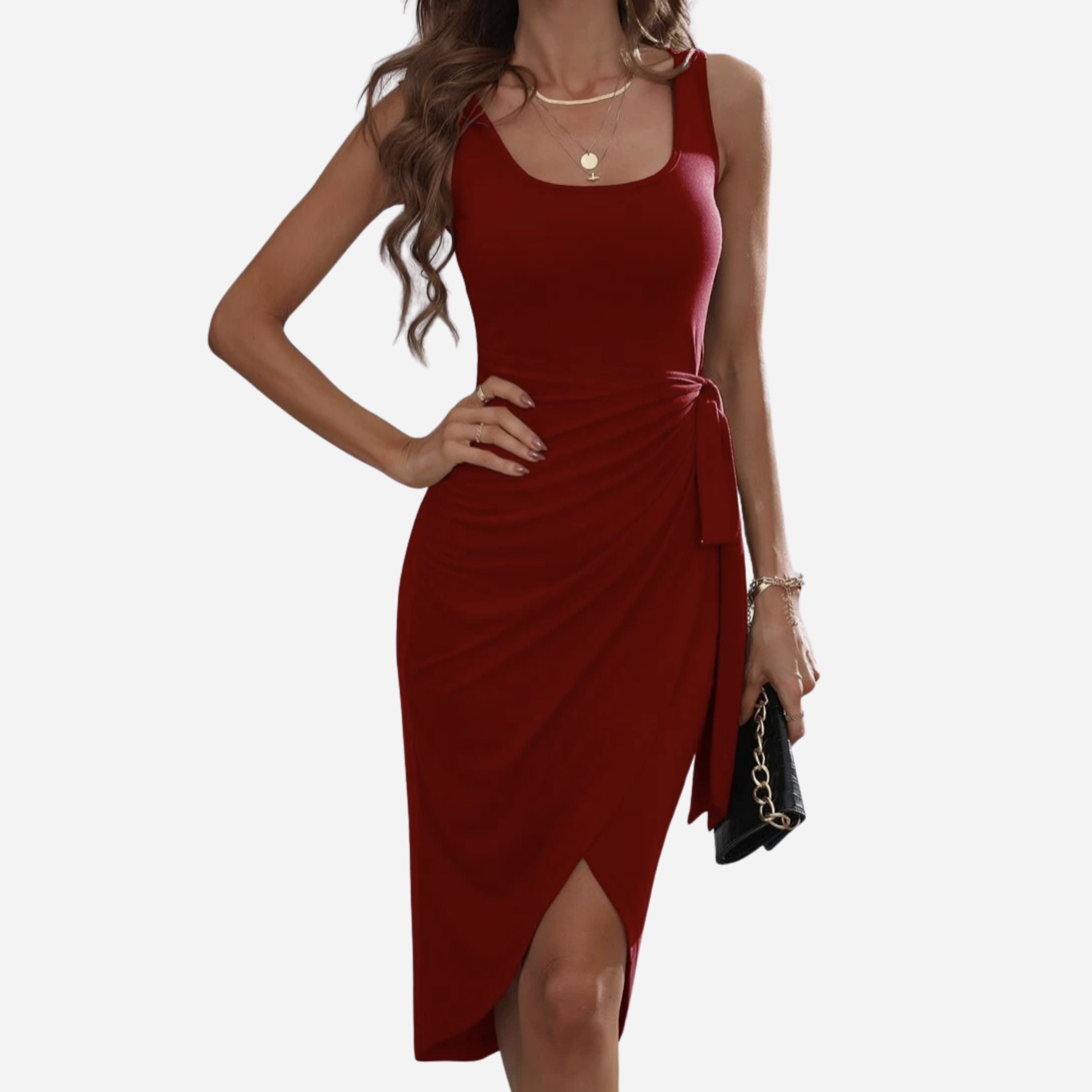 Alveraine | Women’s Tie-Side Tank Maxi Dress – Elegant Flowing Style