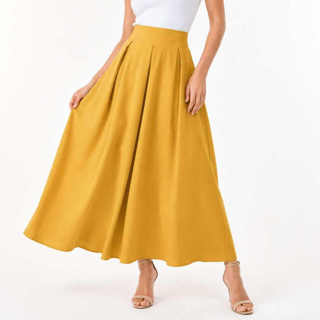Alveraine | Jupe longue taille haute évasée pour femme - Style élégant et fluide
