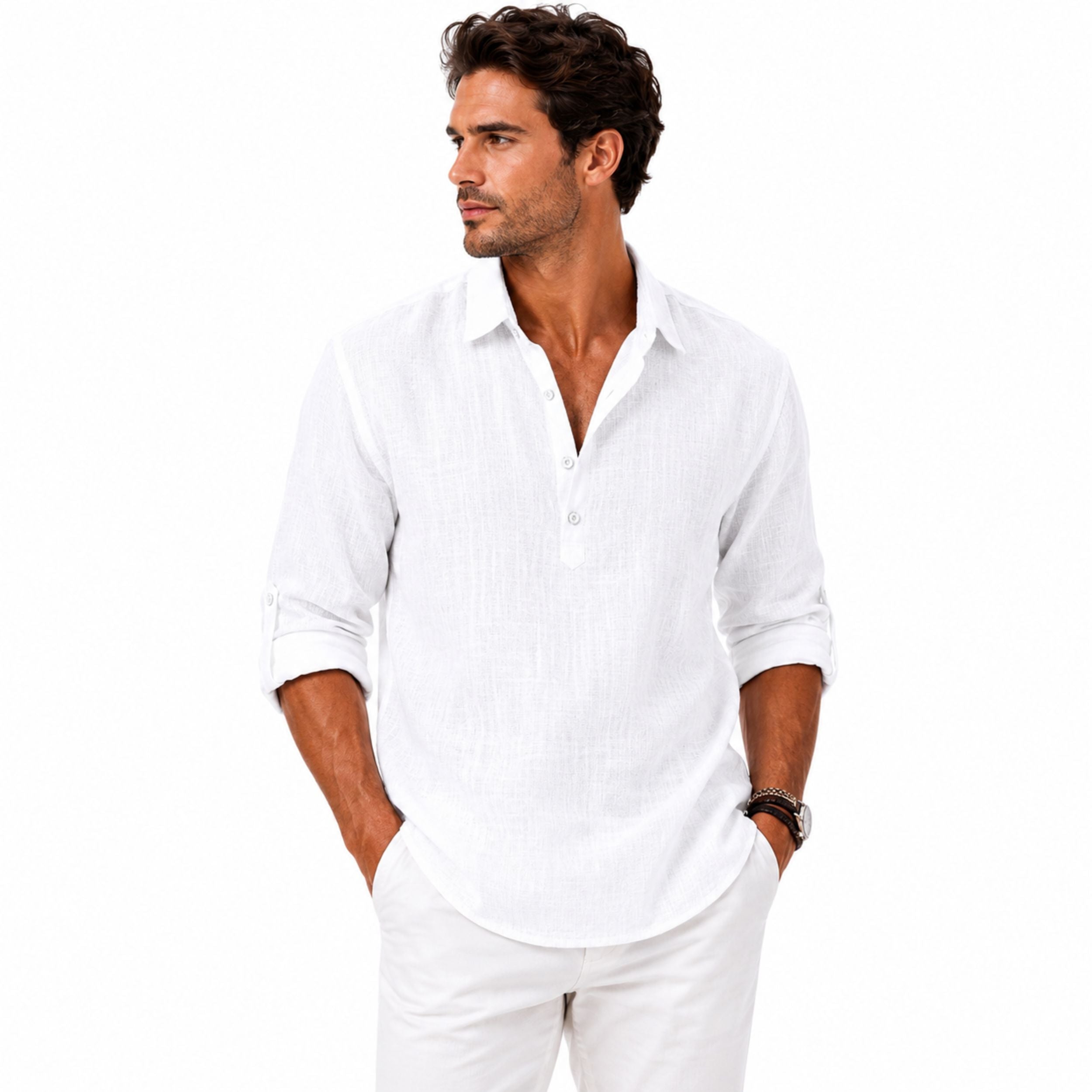 Alveraine | Men’s Casual Popover Shirt – Relaxed Smart Style
