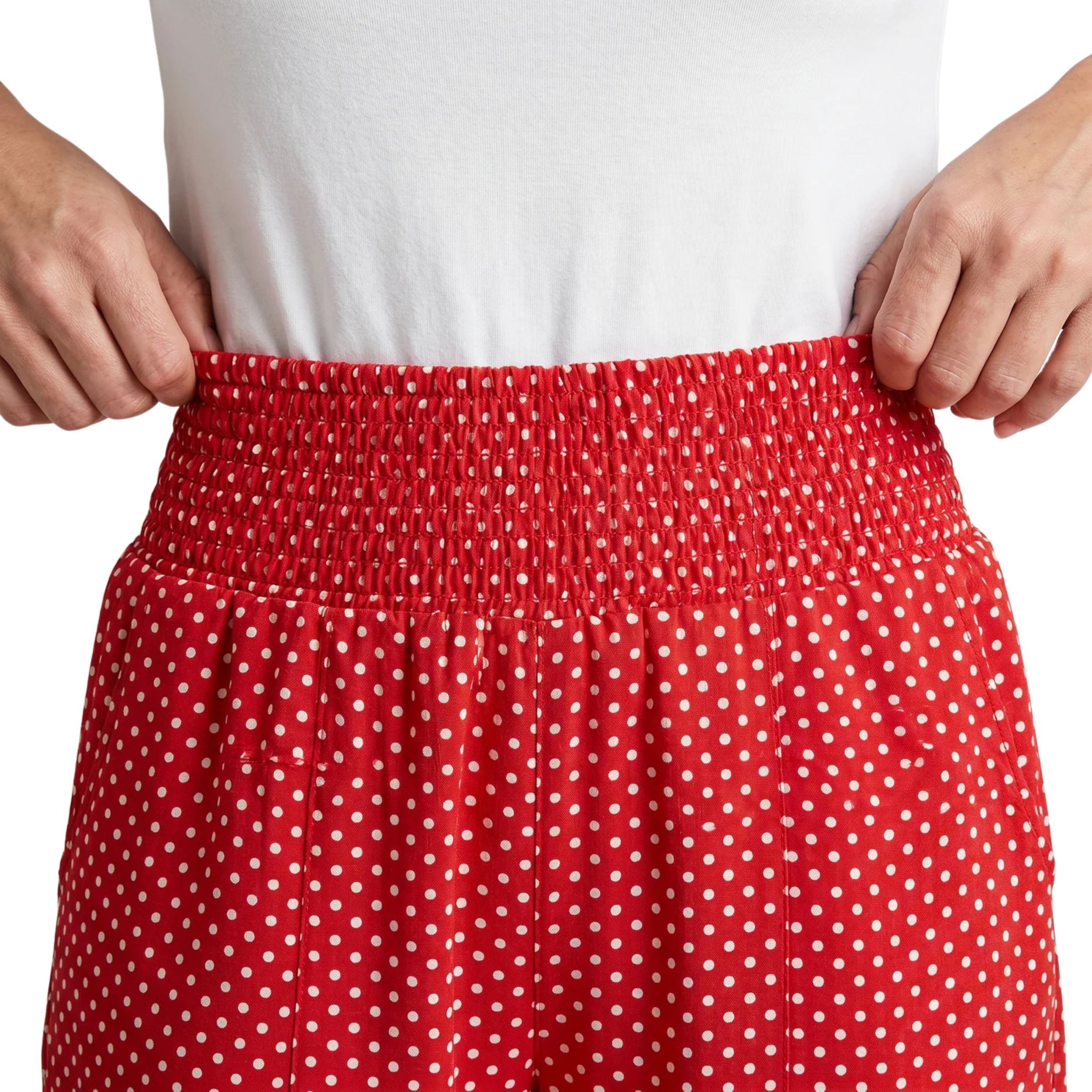 Alveraine | Women's Flowy Dot Print Wide-Leg Trousers - Summer Comfort Style