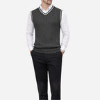 Alveraine | Men’s Knitted V-Neck Vest – Heritage Layers
