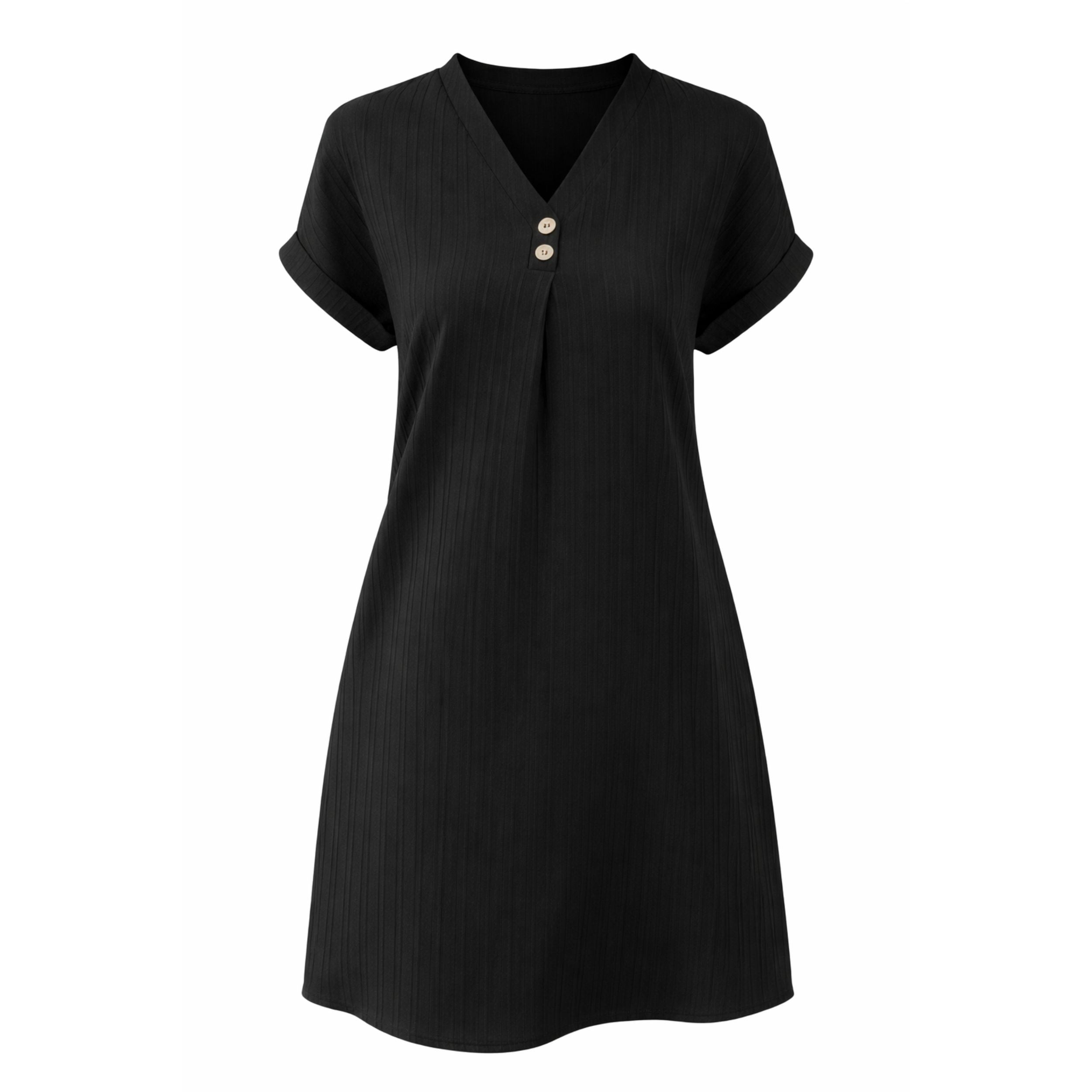 Alveraine | Women’s Relaxed V-Neck Short Sleeve Dress – Everyday Summer Style